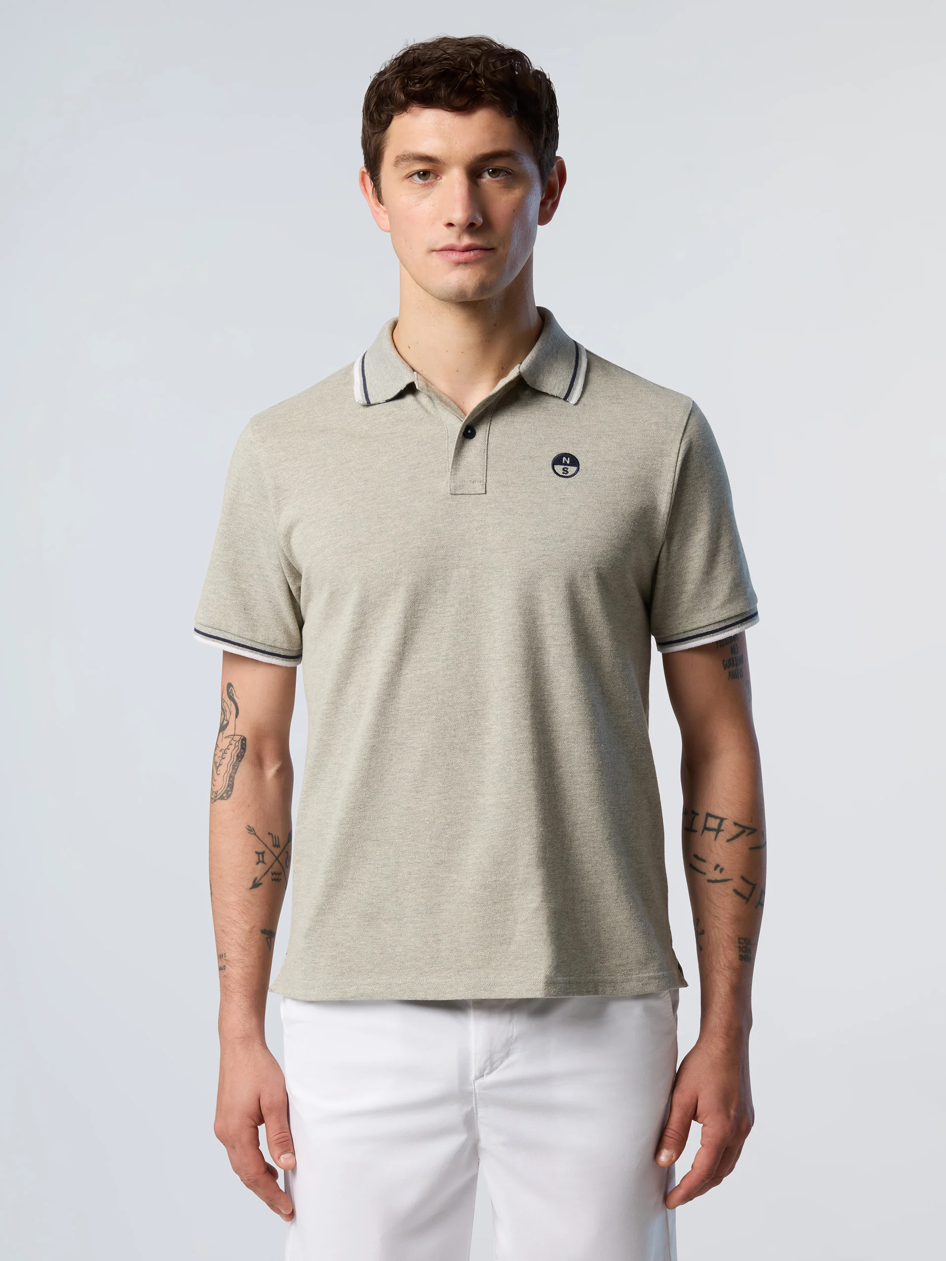 Polo shirt with striped trims - Image 29