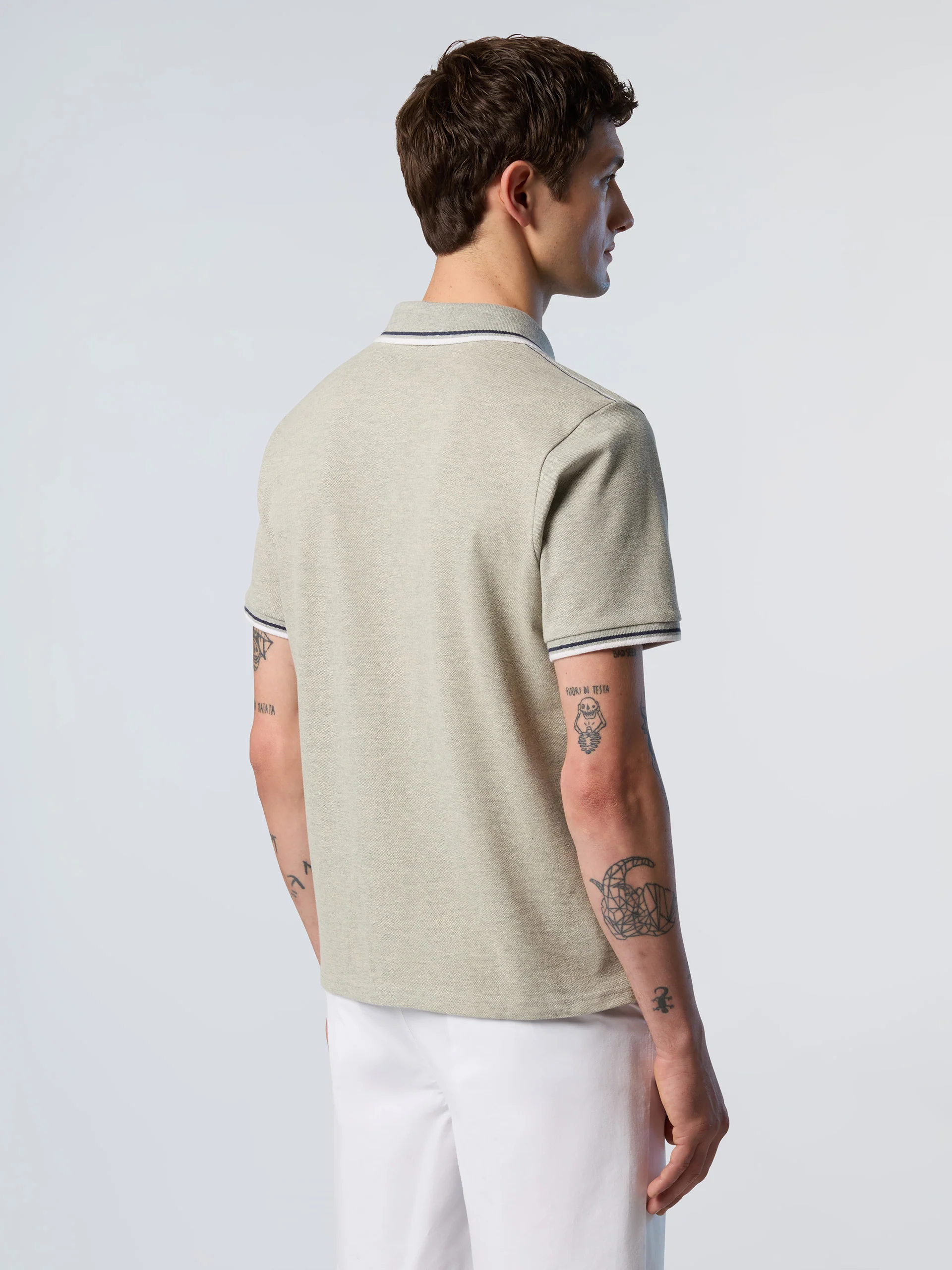 Polo shirt with striped trims - Image 32
