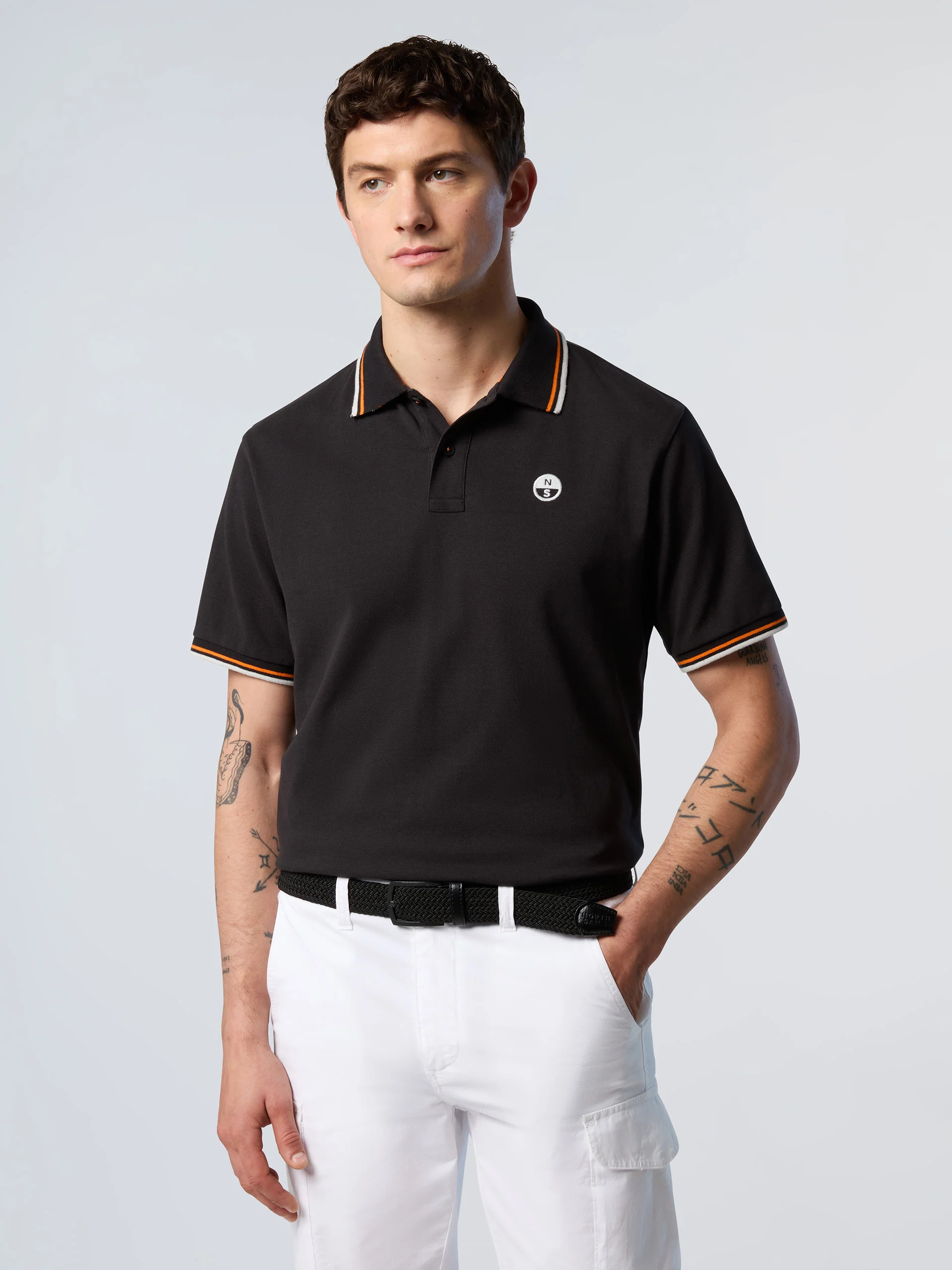 Polo shirt with striped trims - Image 37