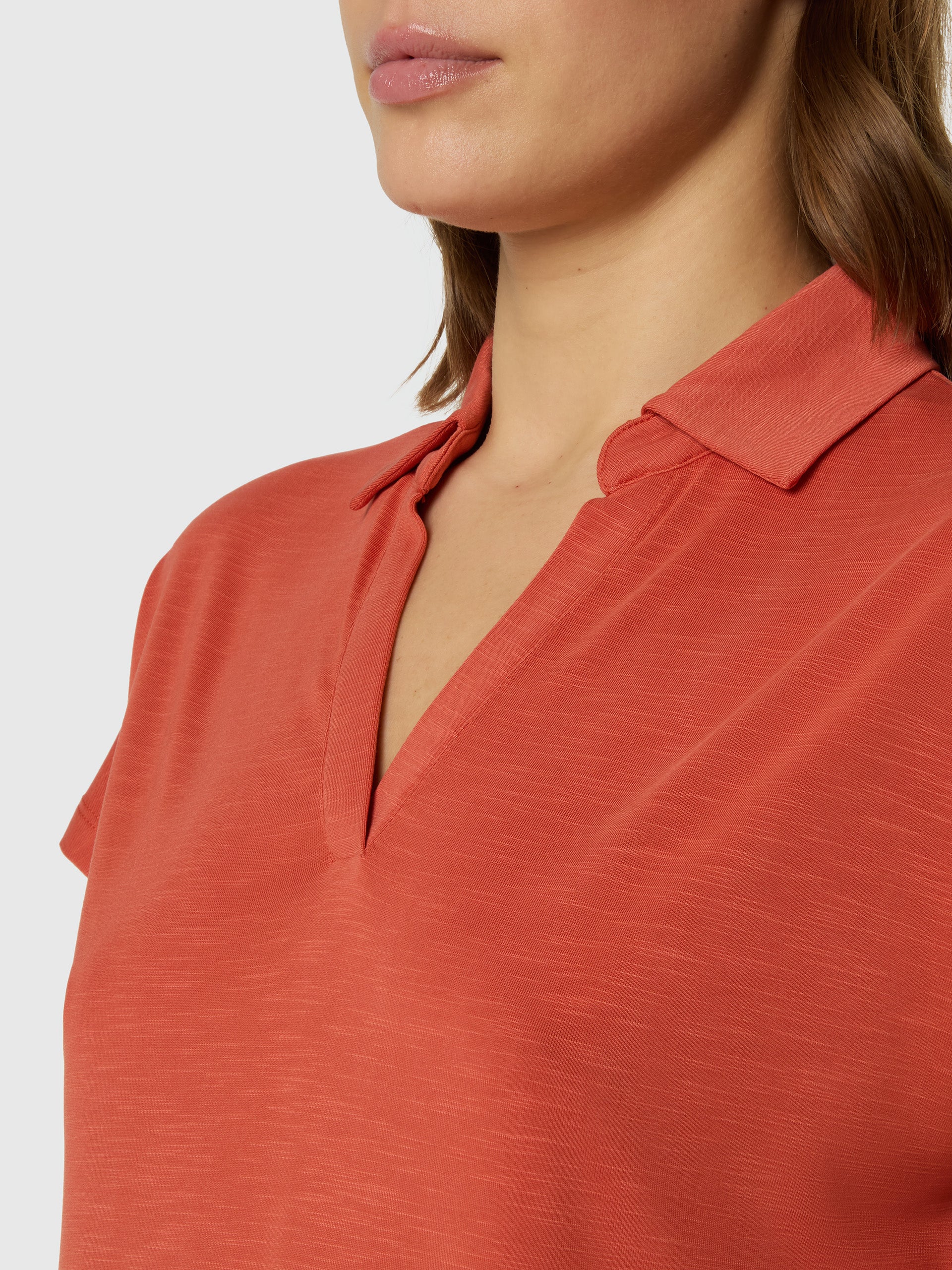 Slub jersey buttonless polo shirt - Image 12