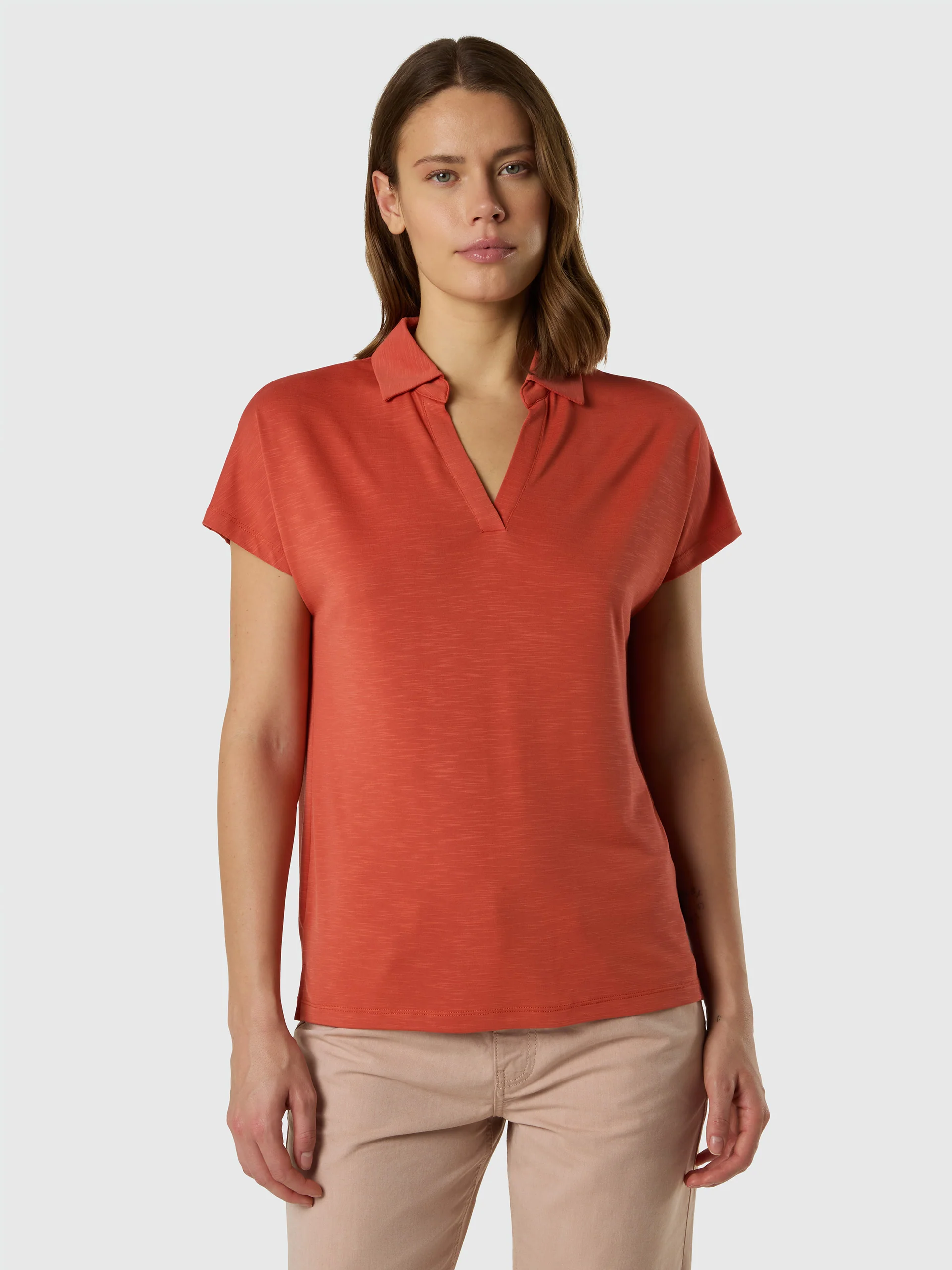 Slub jersey buttonless polo shirt - Image 7