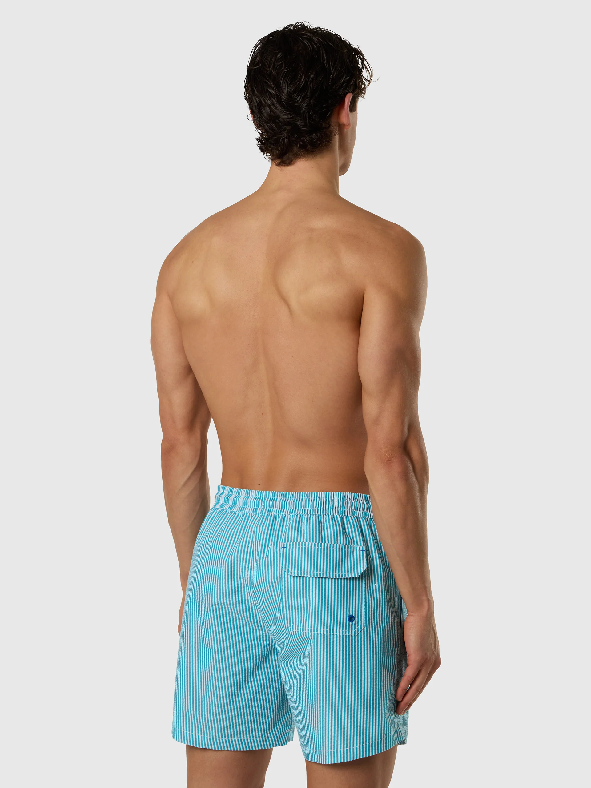 Striped seersucker swim shorts - Image 17