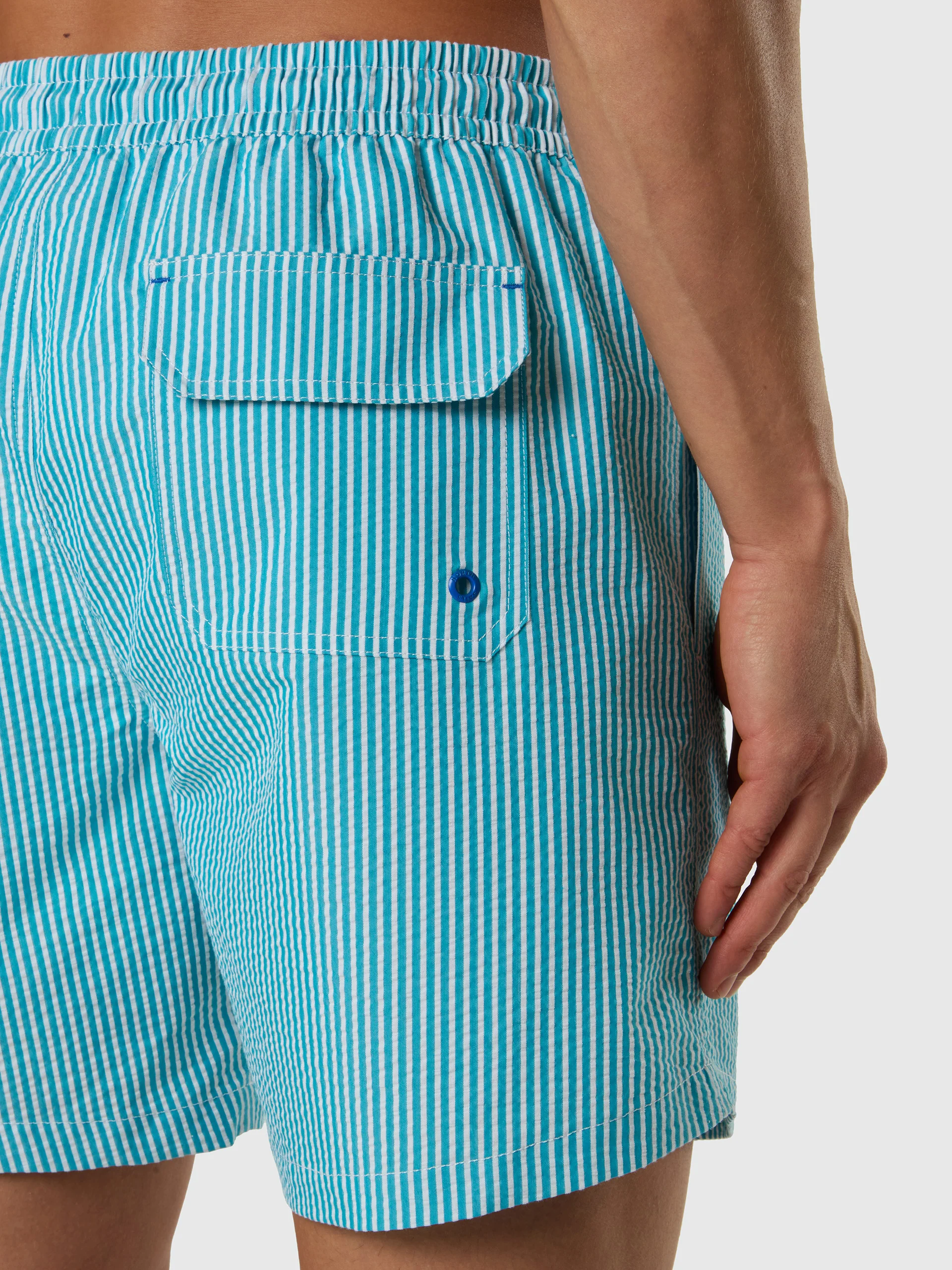 Striped seersucker swim shorts - Image 20