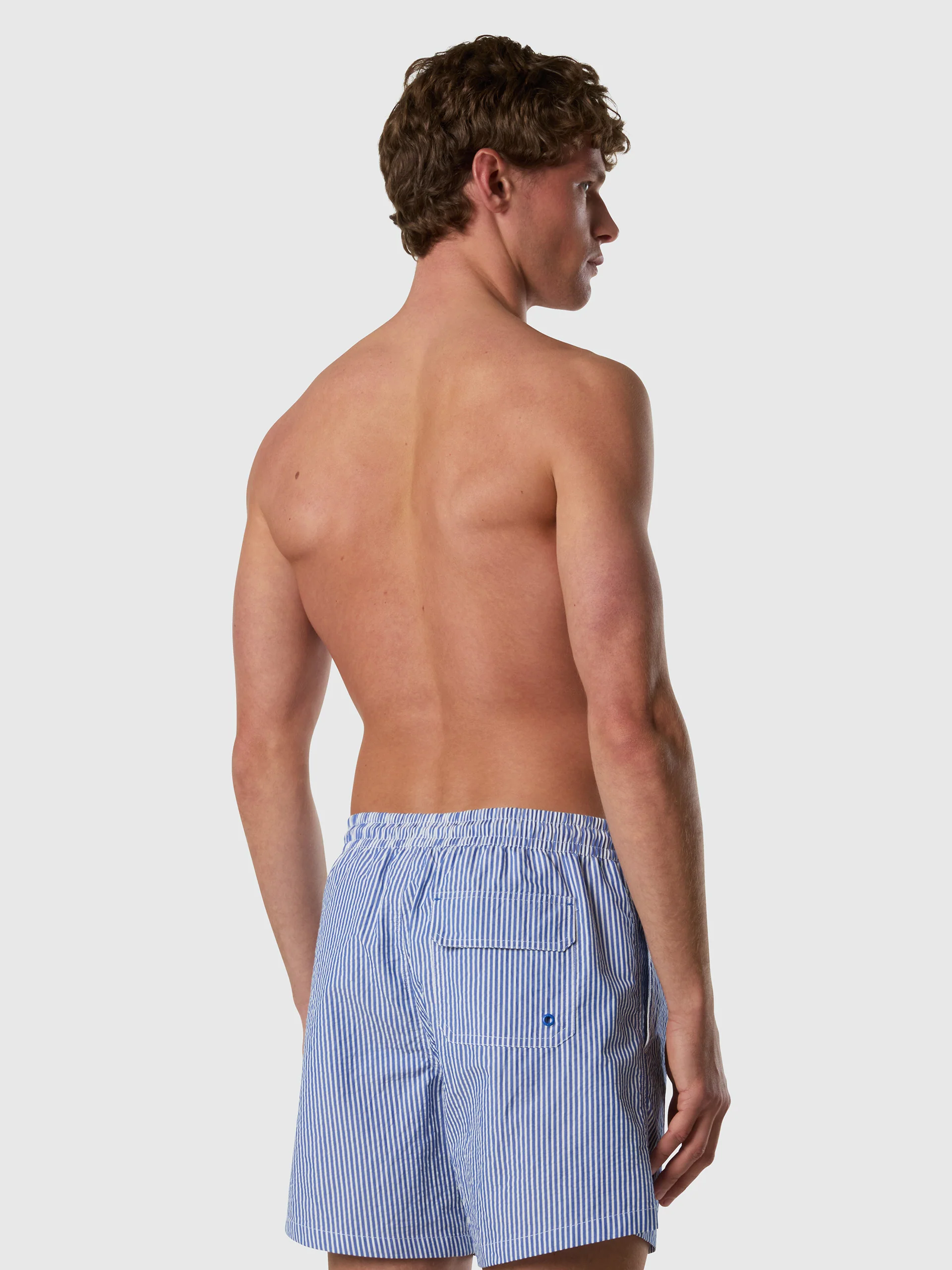 Striped seersucker swim shorts - Image 4