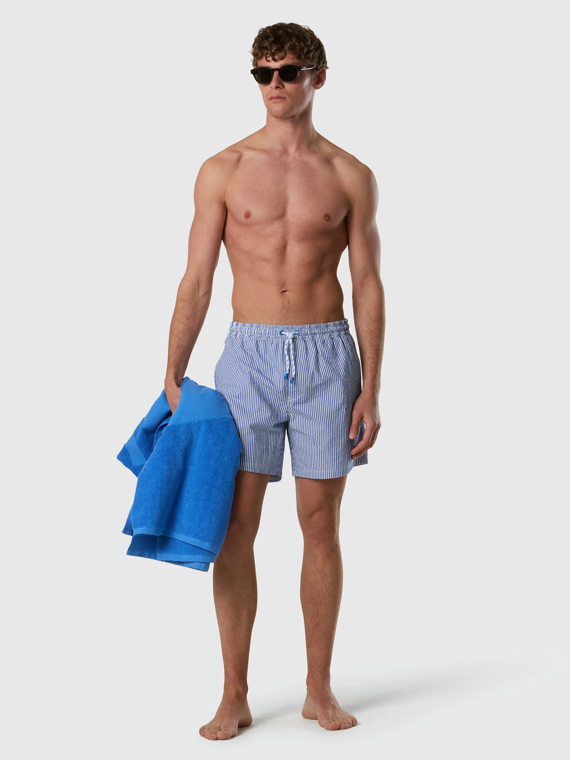 Striped seersucker swim shorts - Image 5
