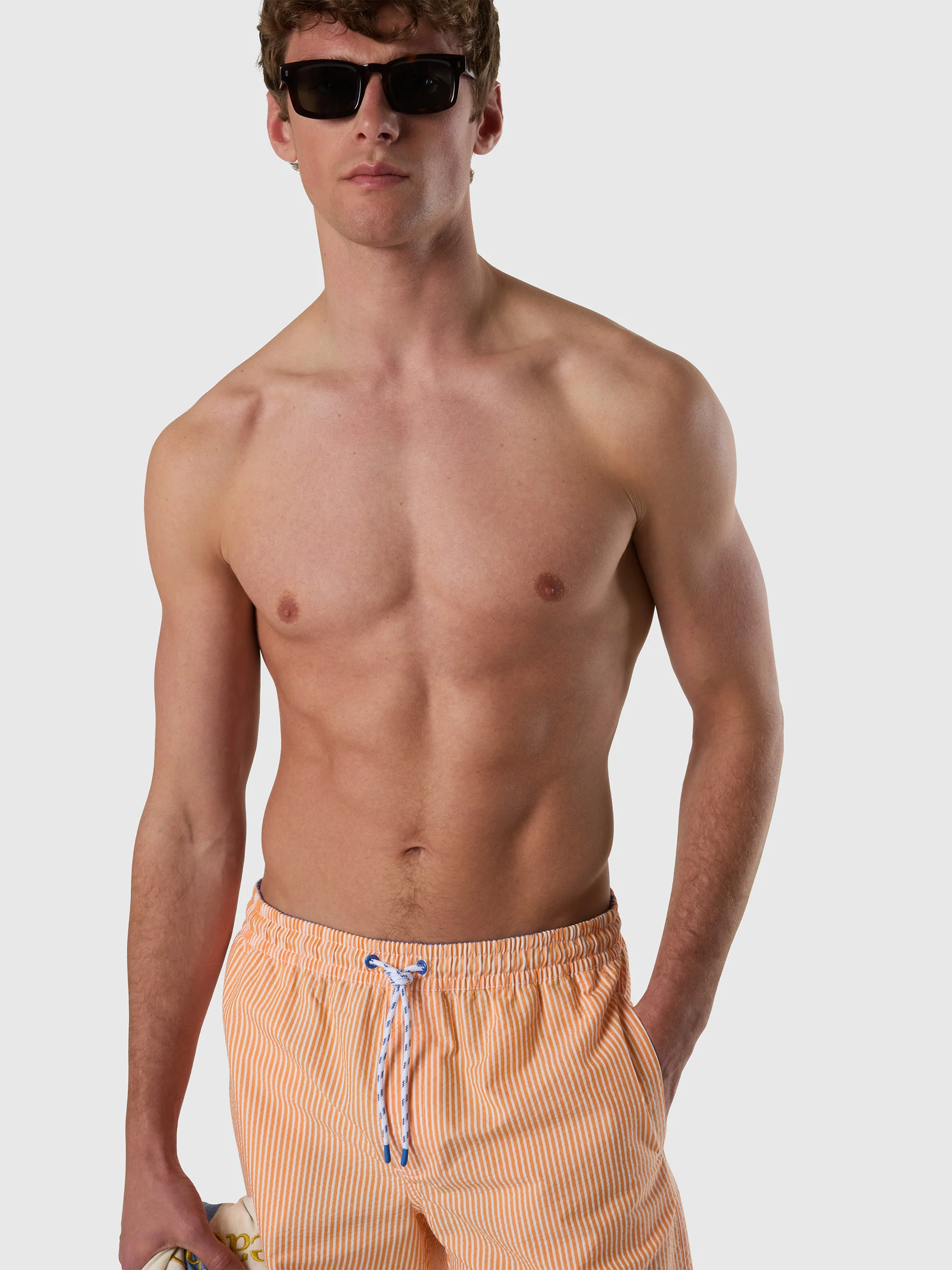 Striped seersucker swim shorts - Image 9