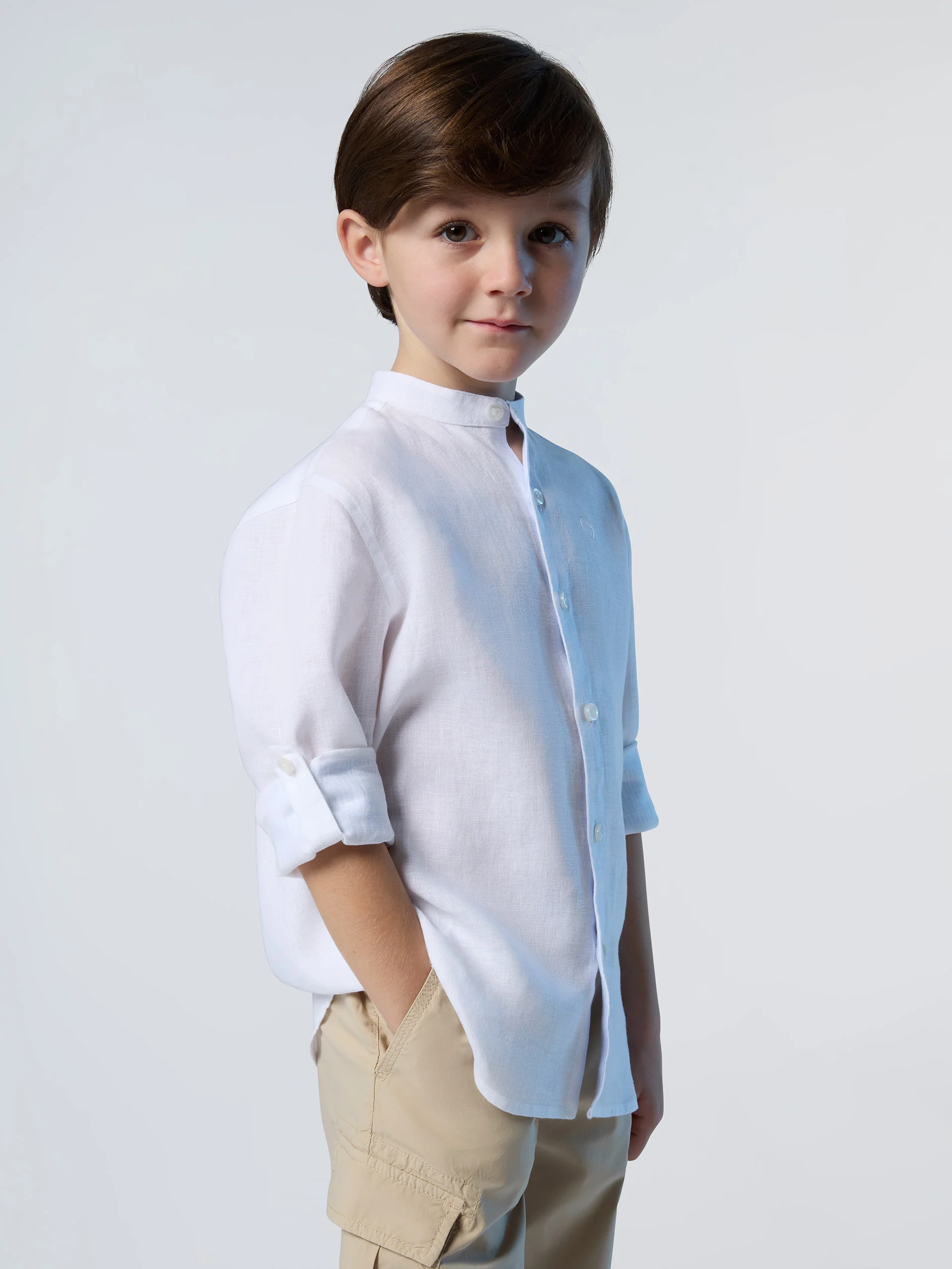 Mandarin collar shirt - Image 2