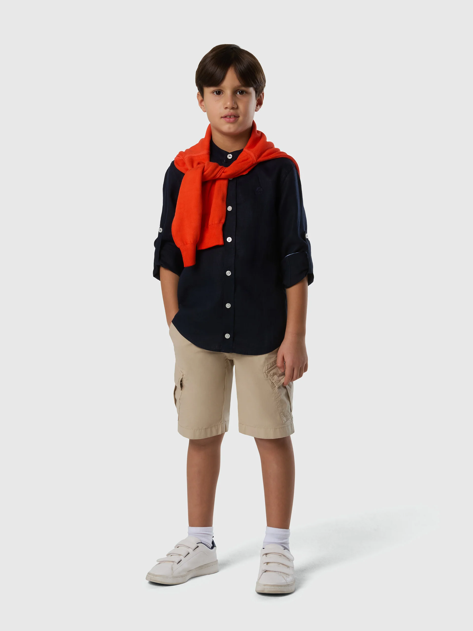 Linen Mandarin collar shirt - Image 11
