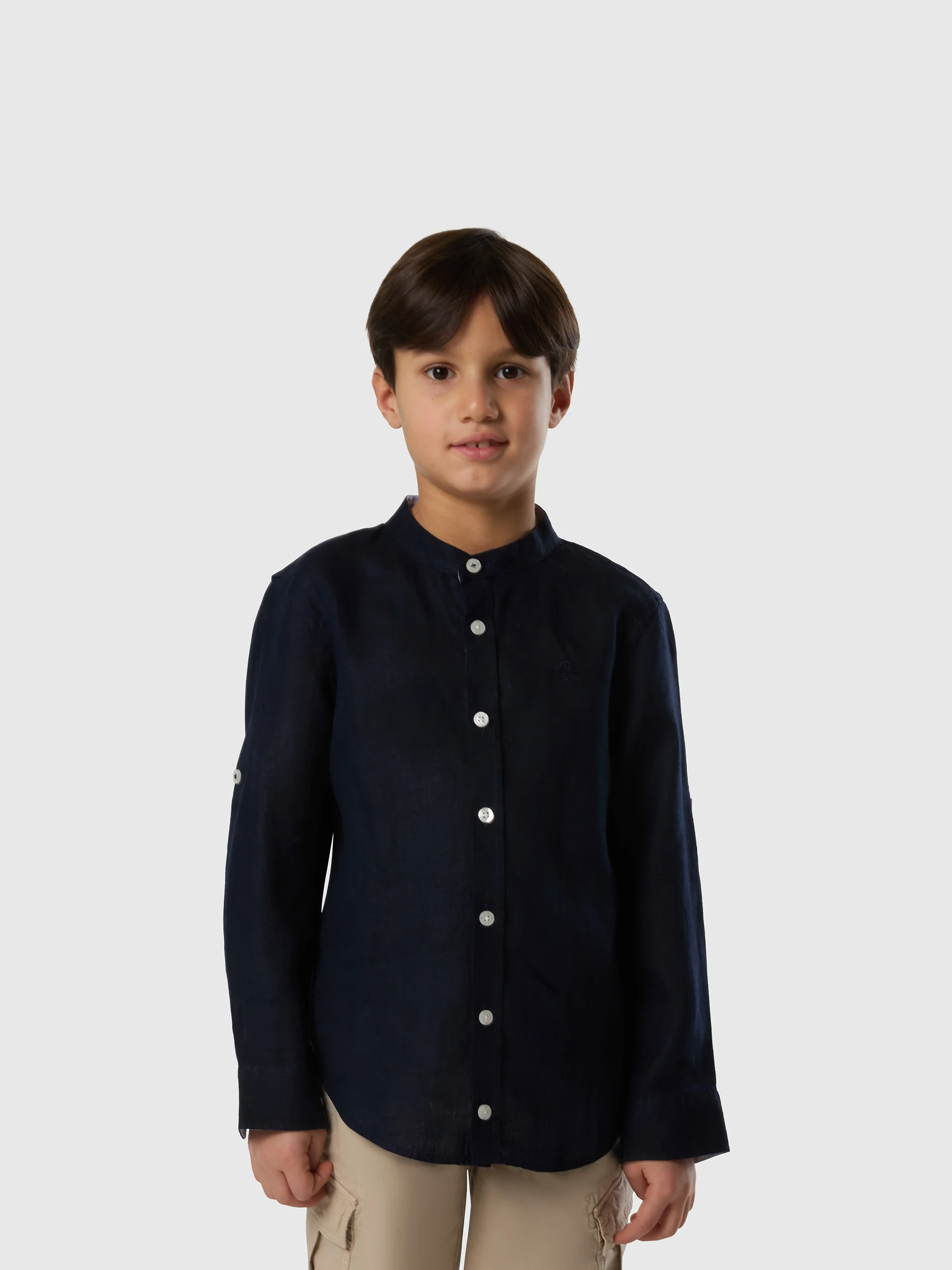 Linen Mandarin collar shirt - Image 7