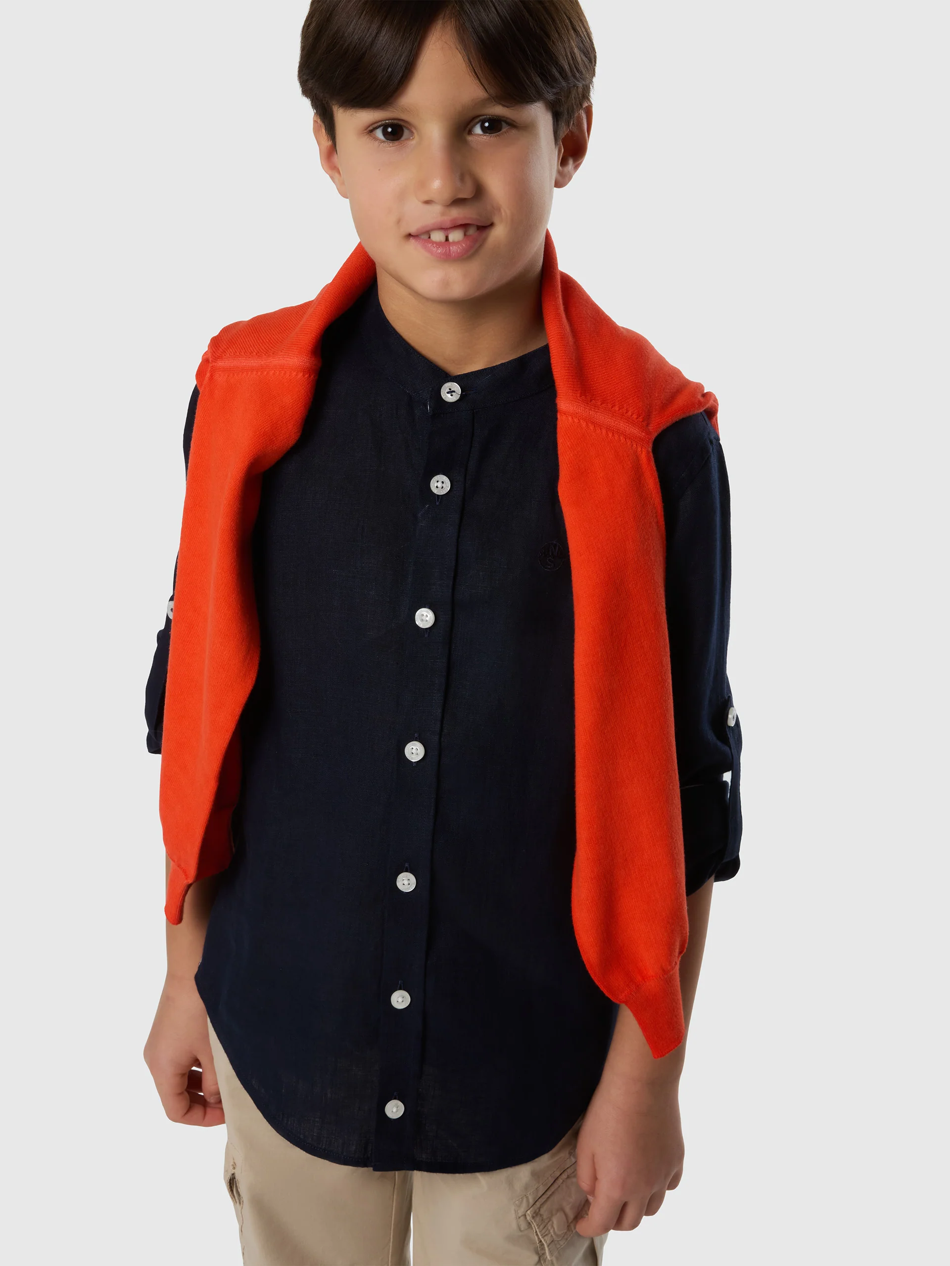 Linen Mandarin collar shirt - Image 8
