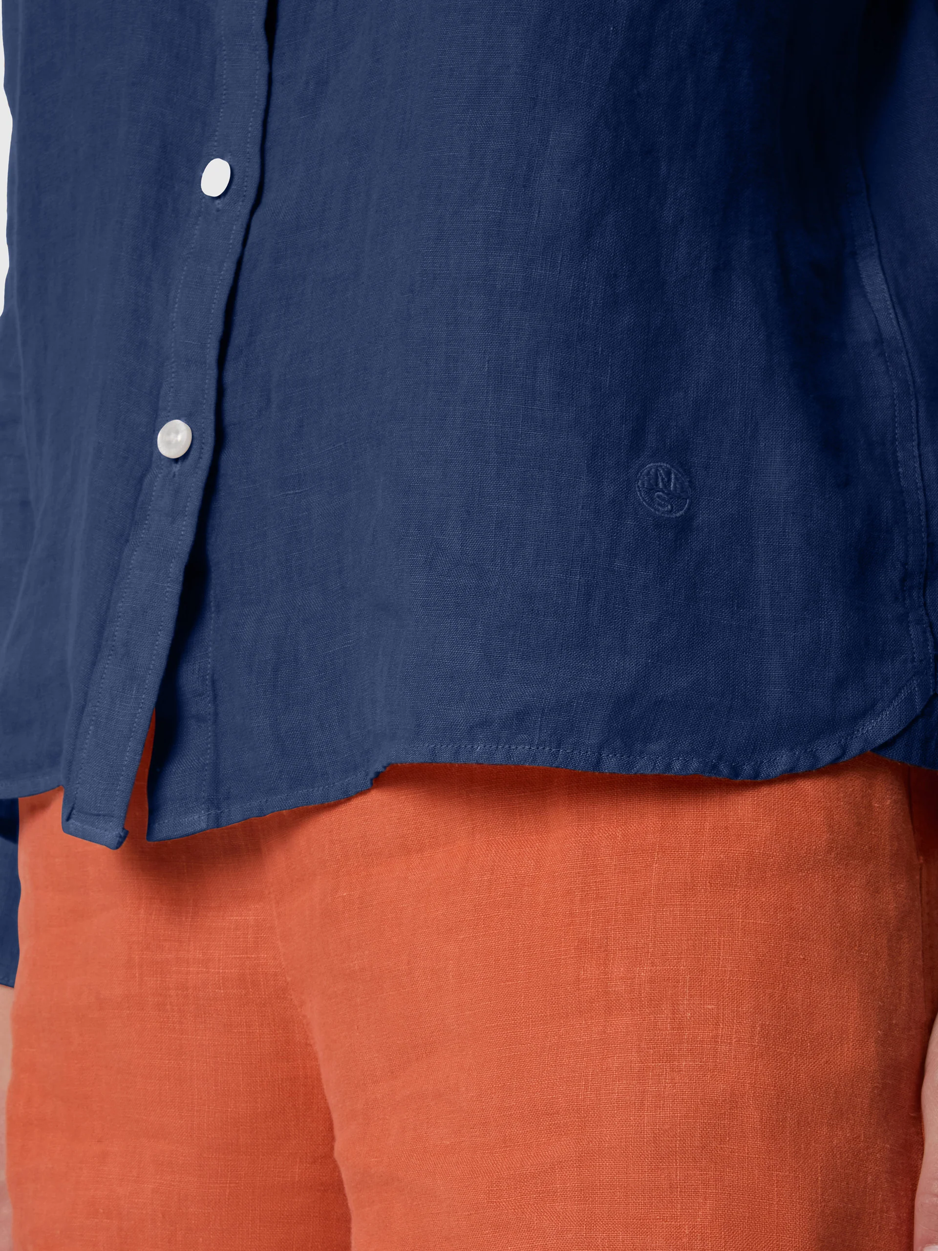 Linen shirt with embroidered logo - Image 21