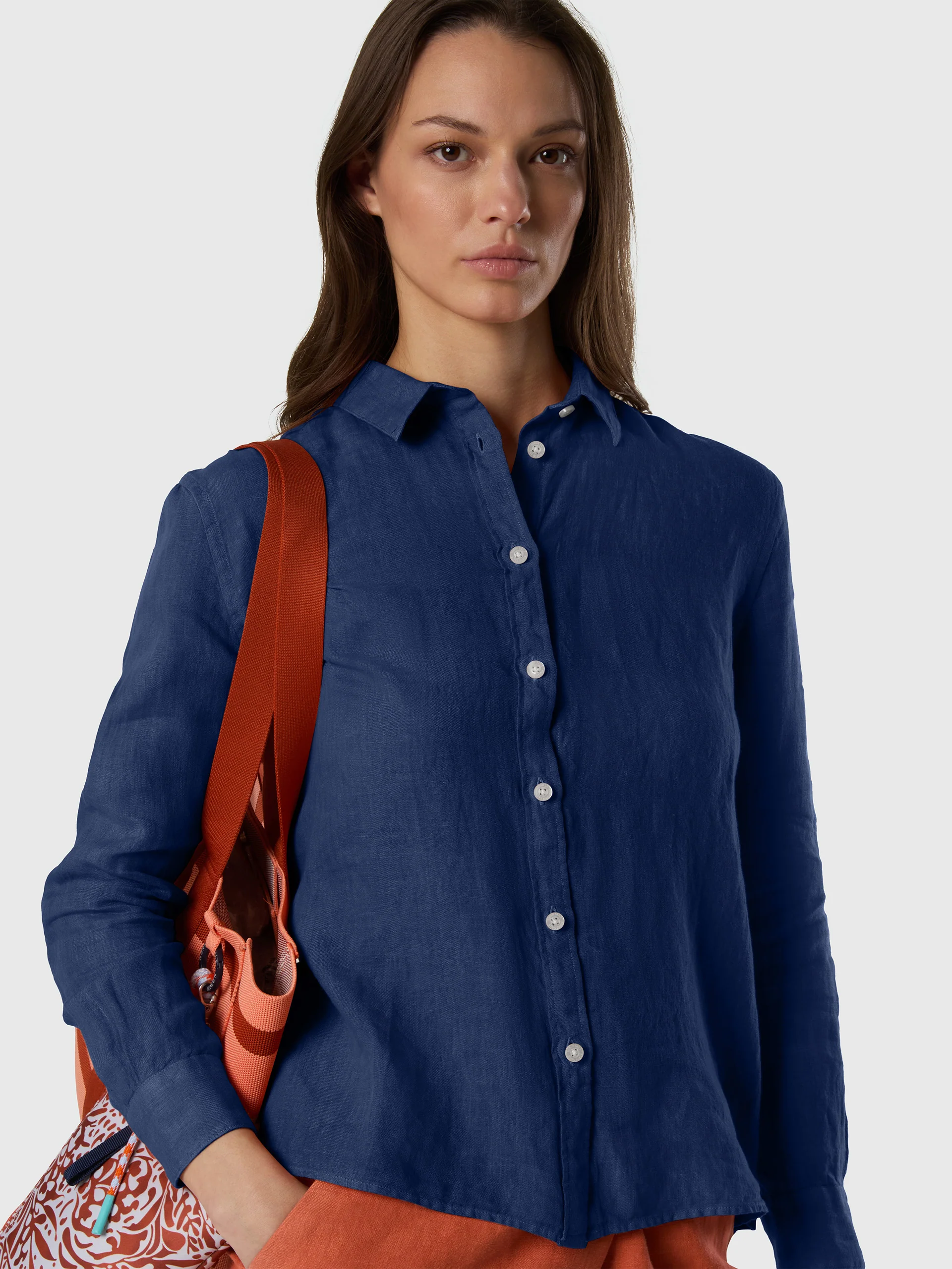 Linen shirt with embroidered logo - Image 24