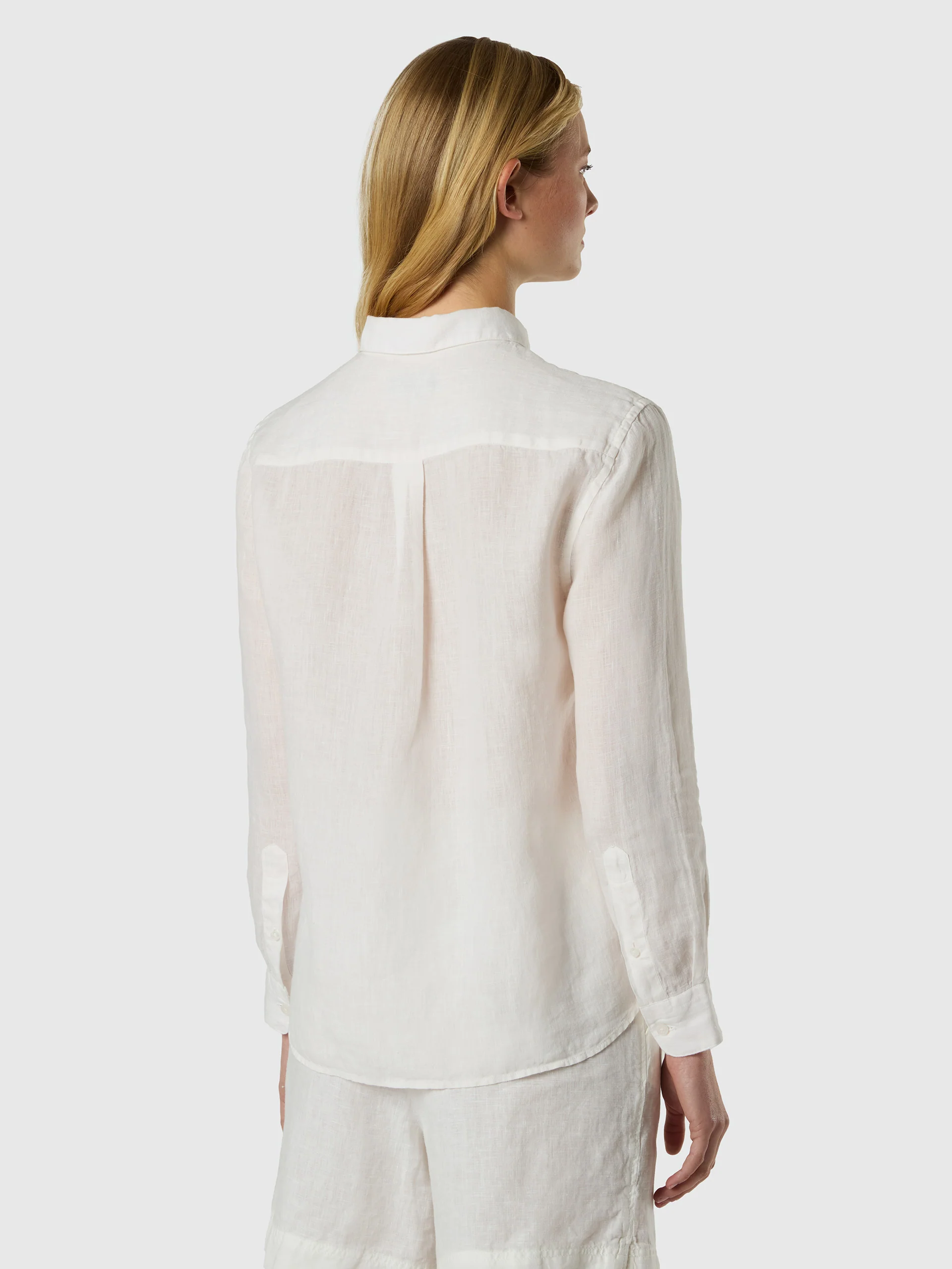 Linen shirt with embroidered logo - Image 3