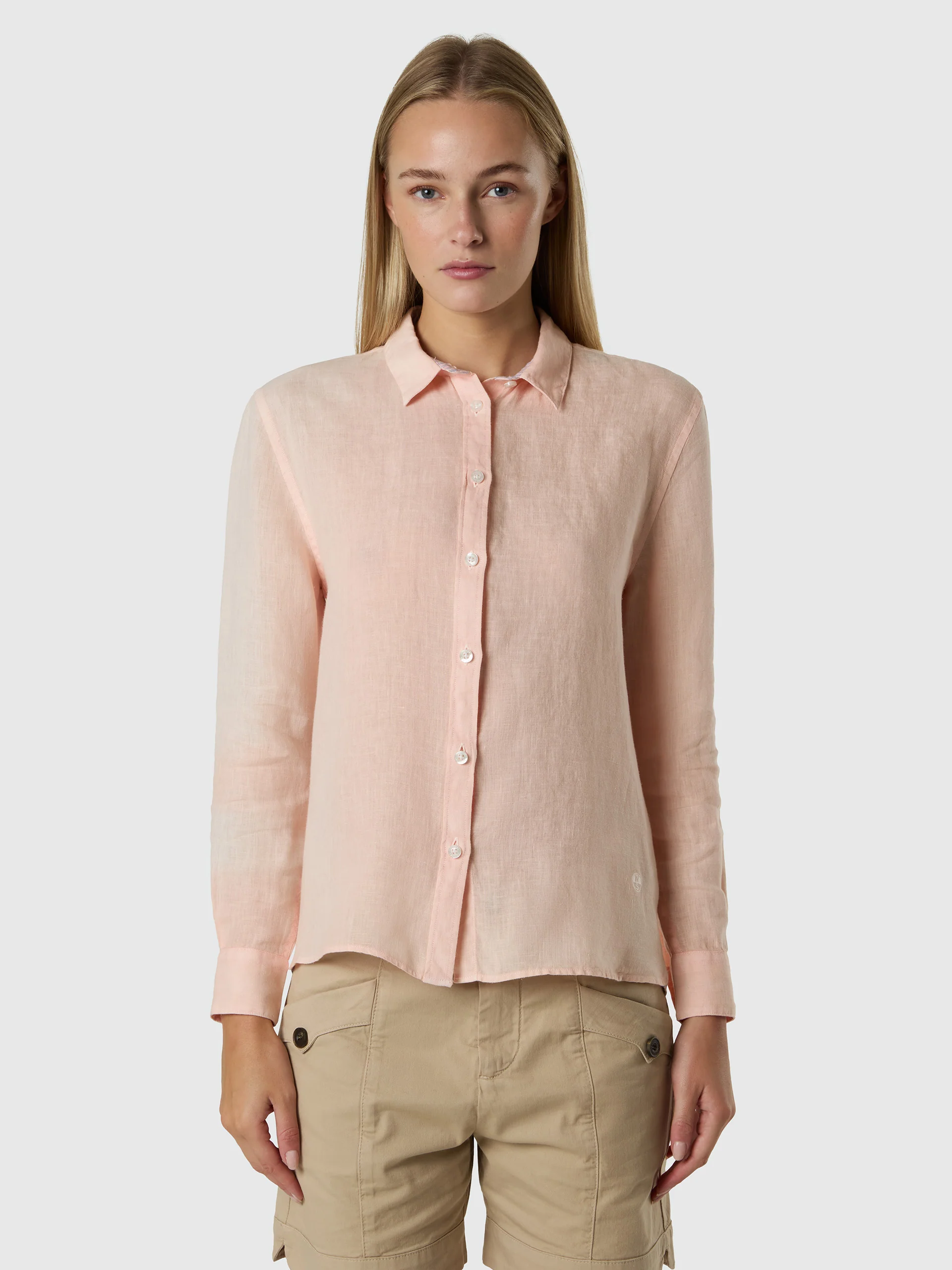 Linen shirt with embroidered logo - Image 7
