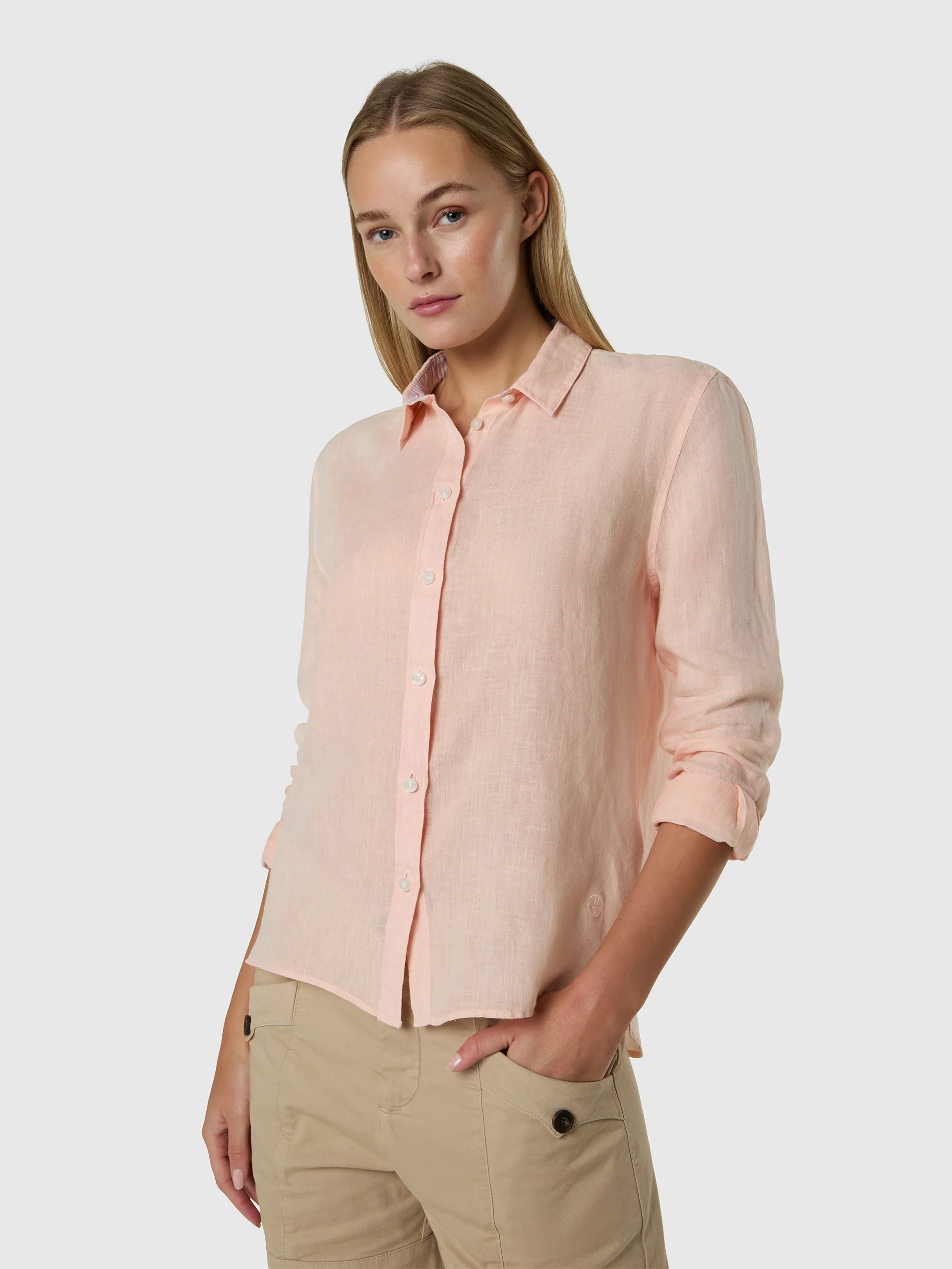 Linen shirt with embroidered logo - Image 8
