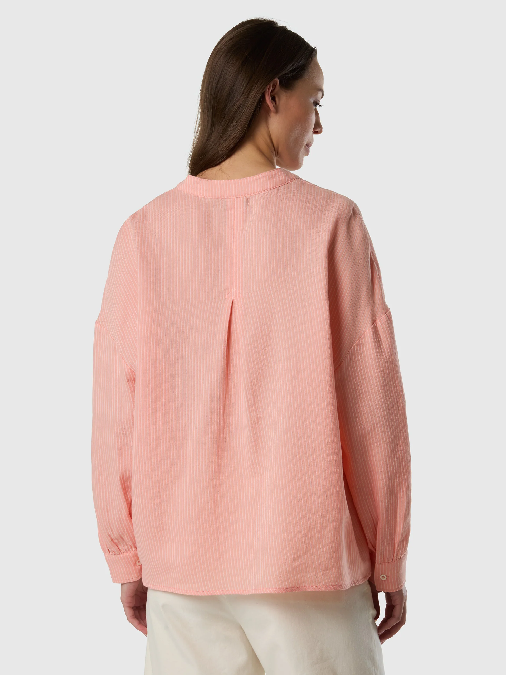 Striped Mandarin collar blouse - Image 10