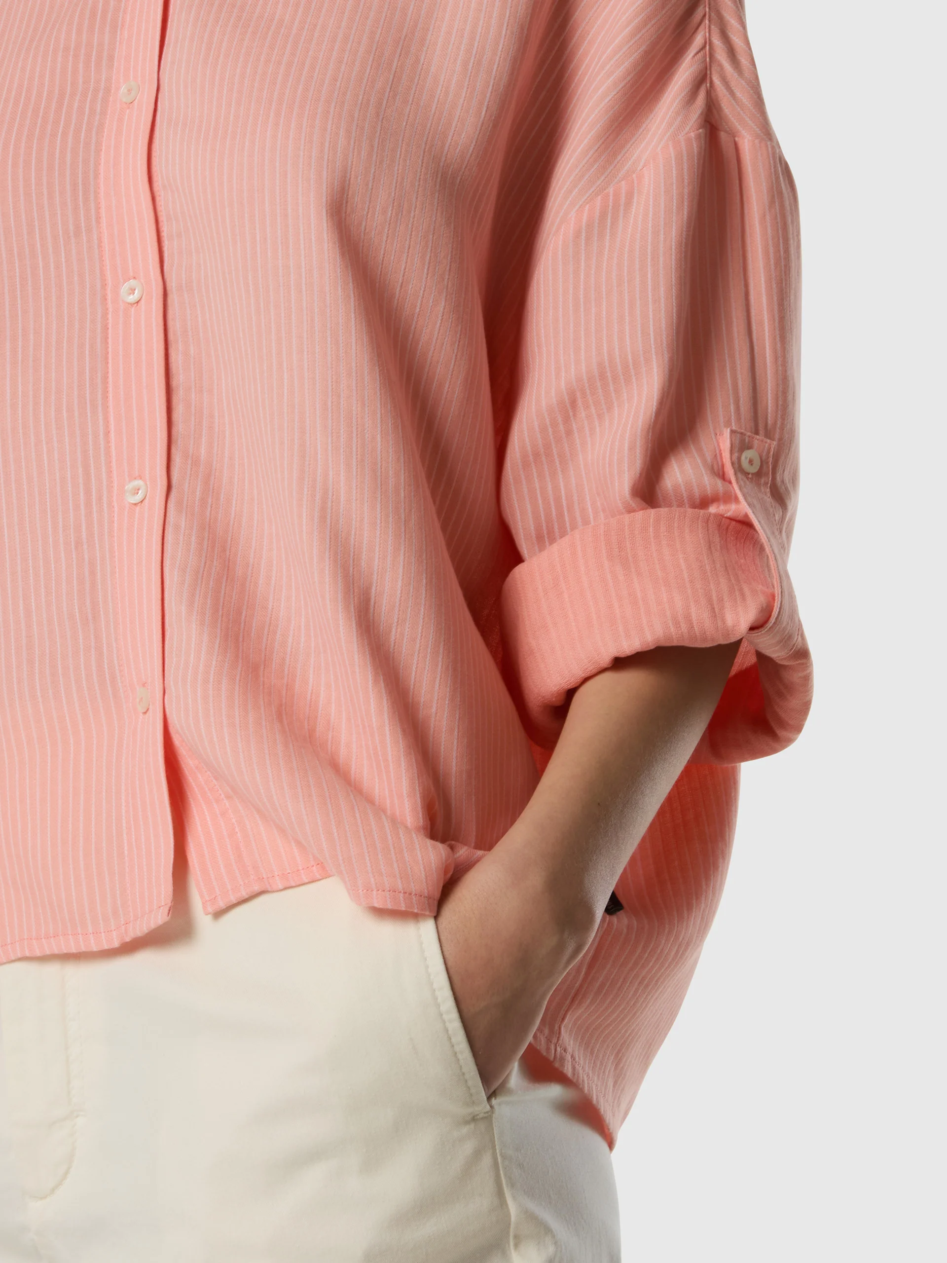 Striped Mandarin collar blouse - Image 12