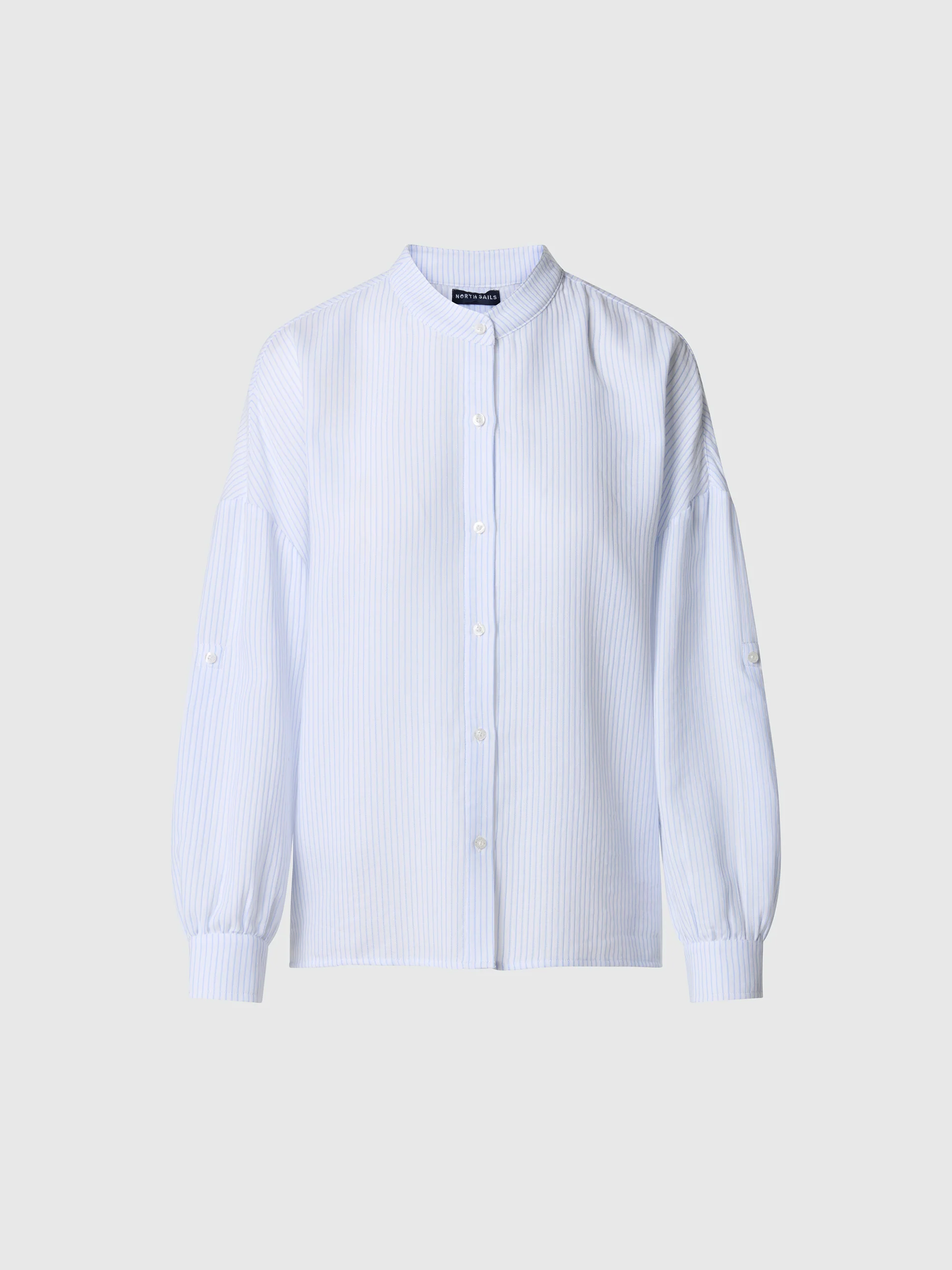 Striped Mandarin collar blouse - Image 3