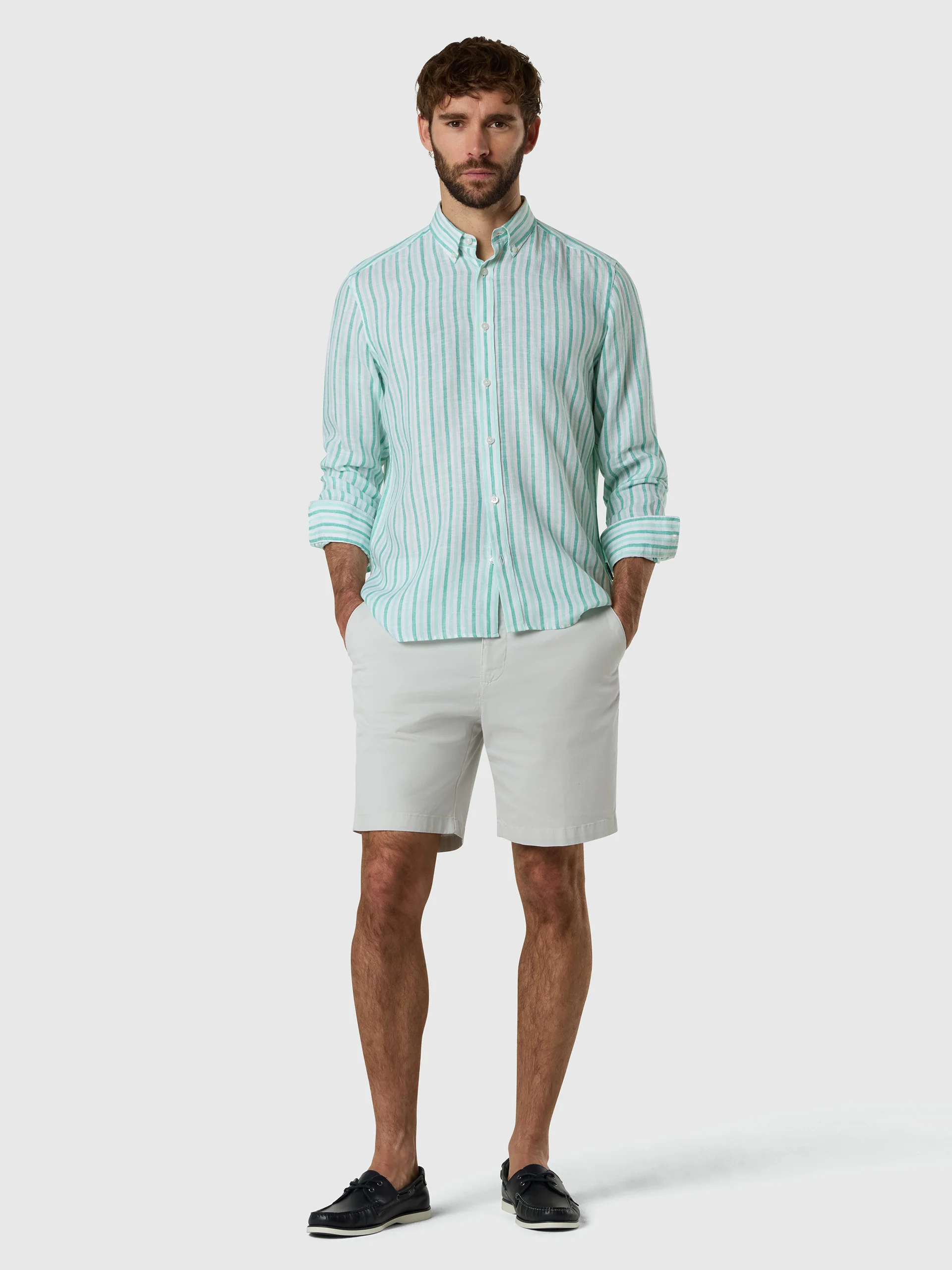 Faded striped linen shirt - Image 11