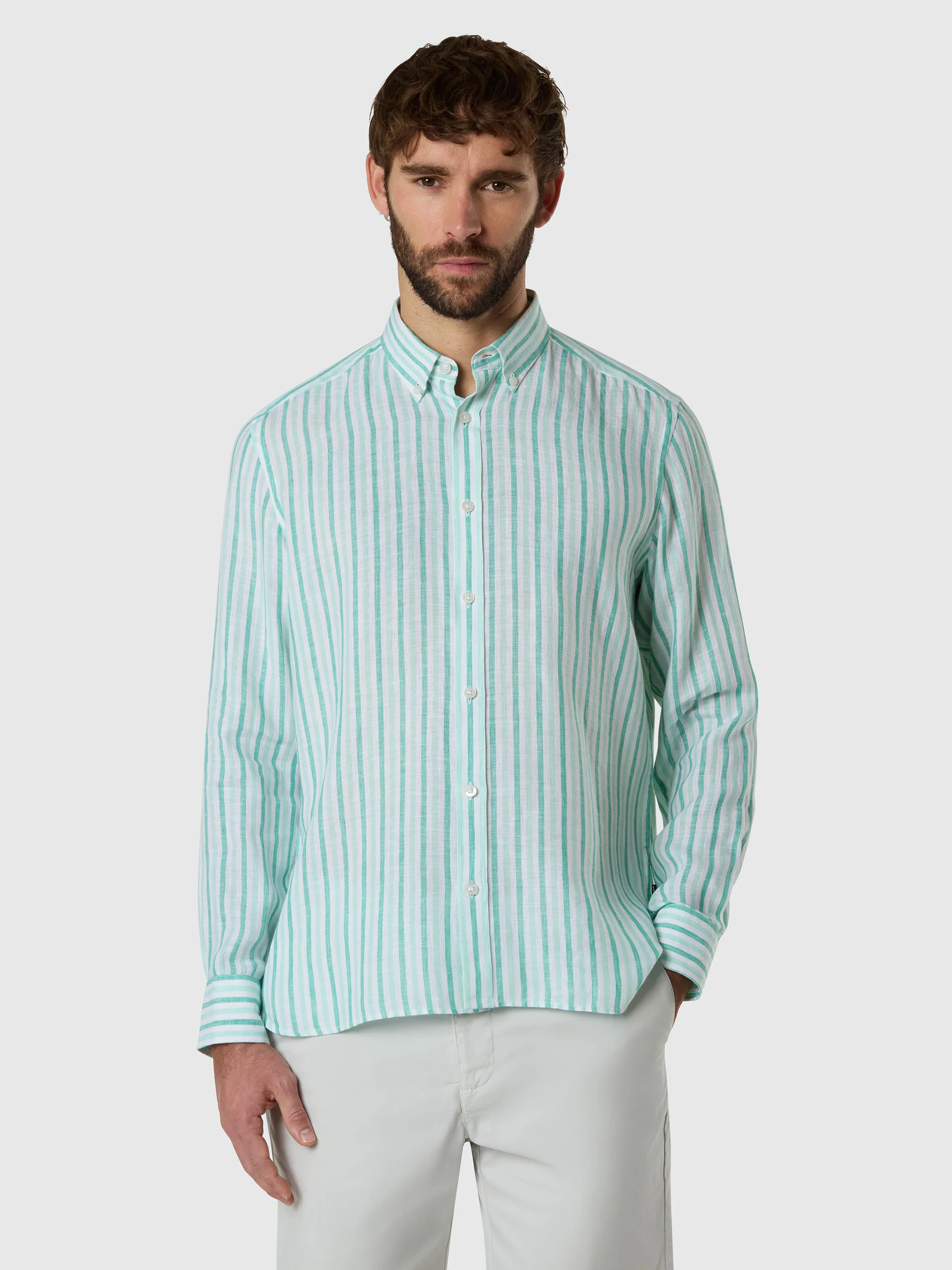 Faded striped linen shirt - Image 7