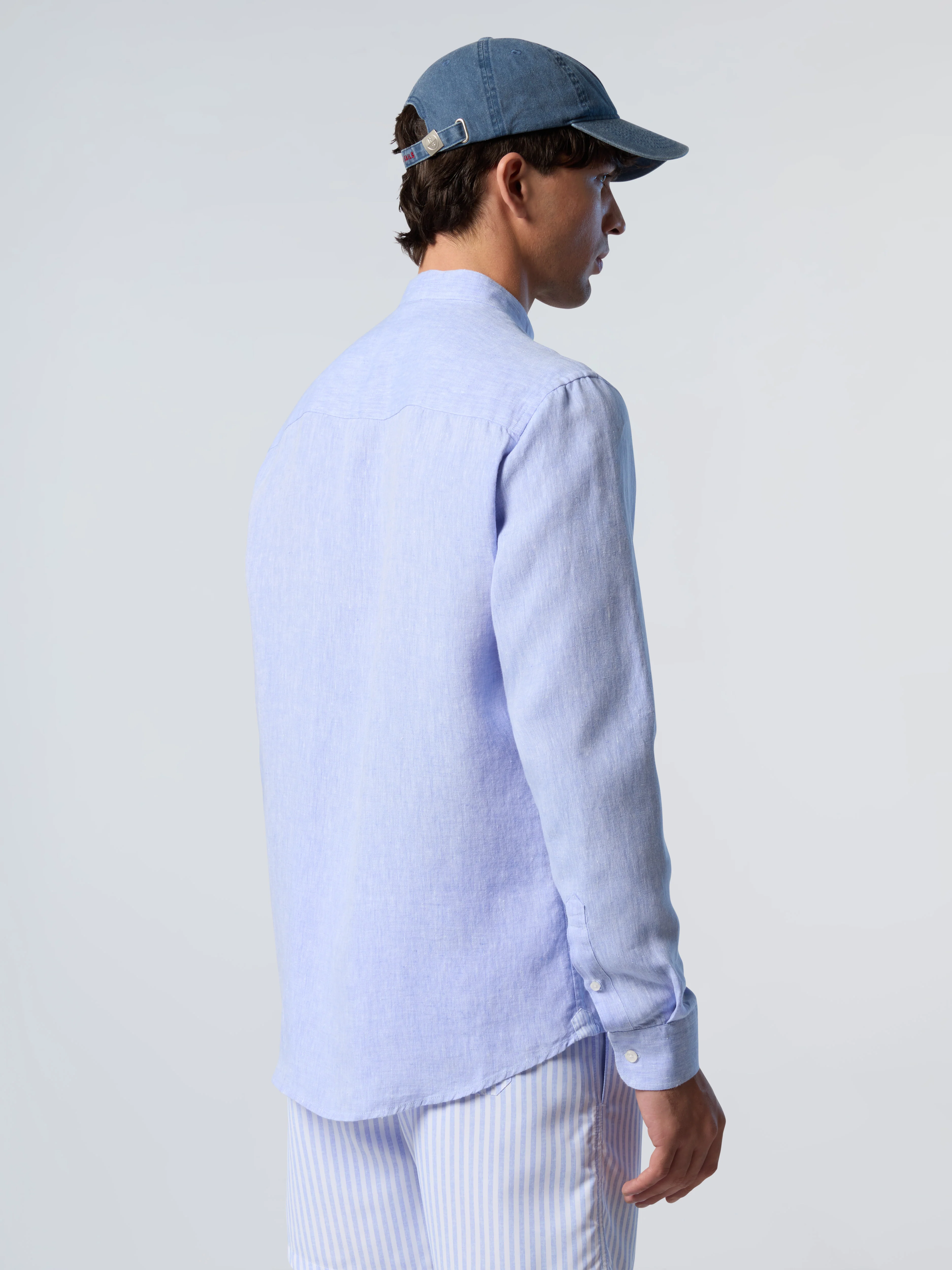 Mandarin shirt with embroidered logo - Image 10