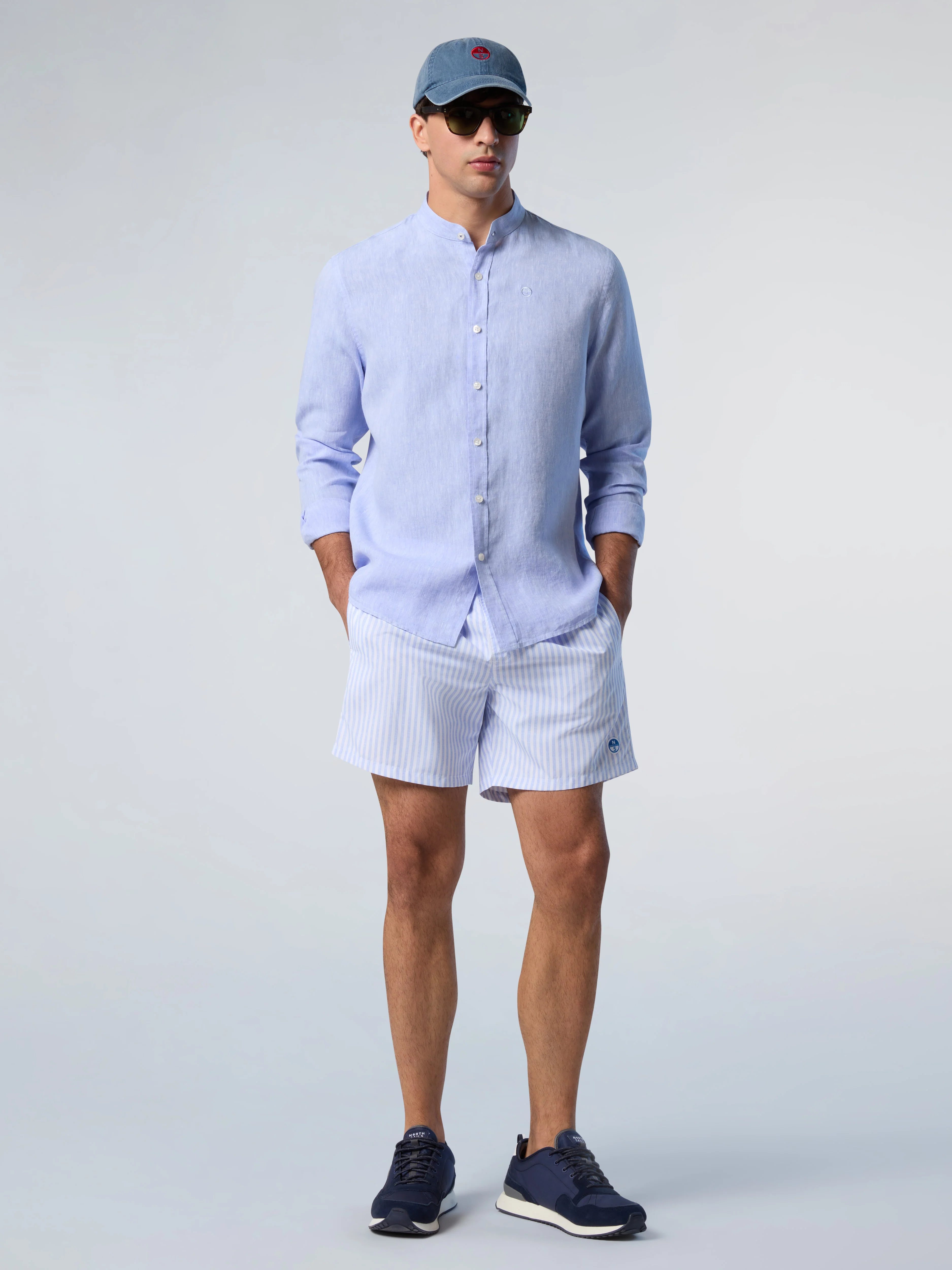 Mandarin shirt with embroidered logo - Image 11