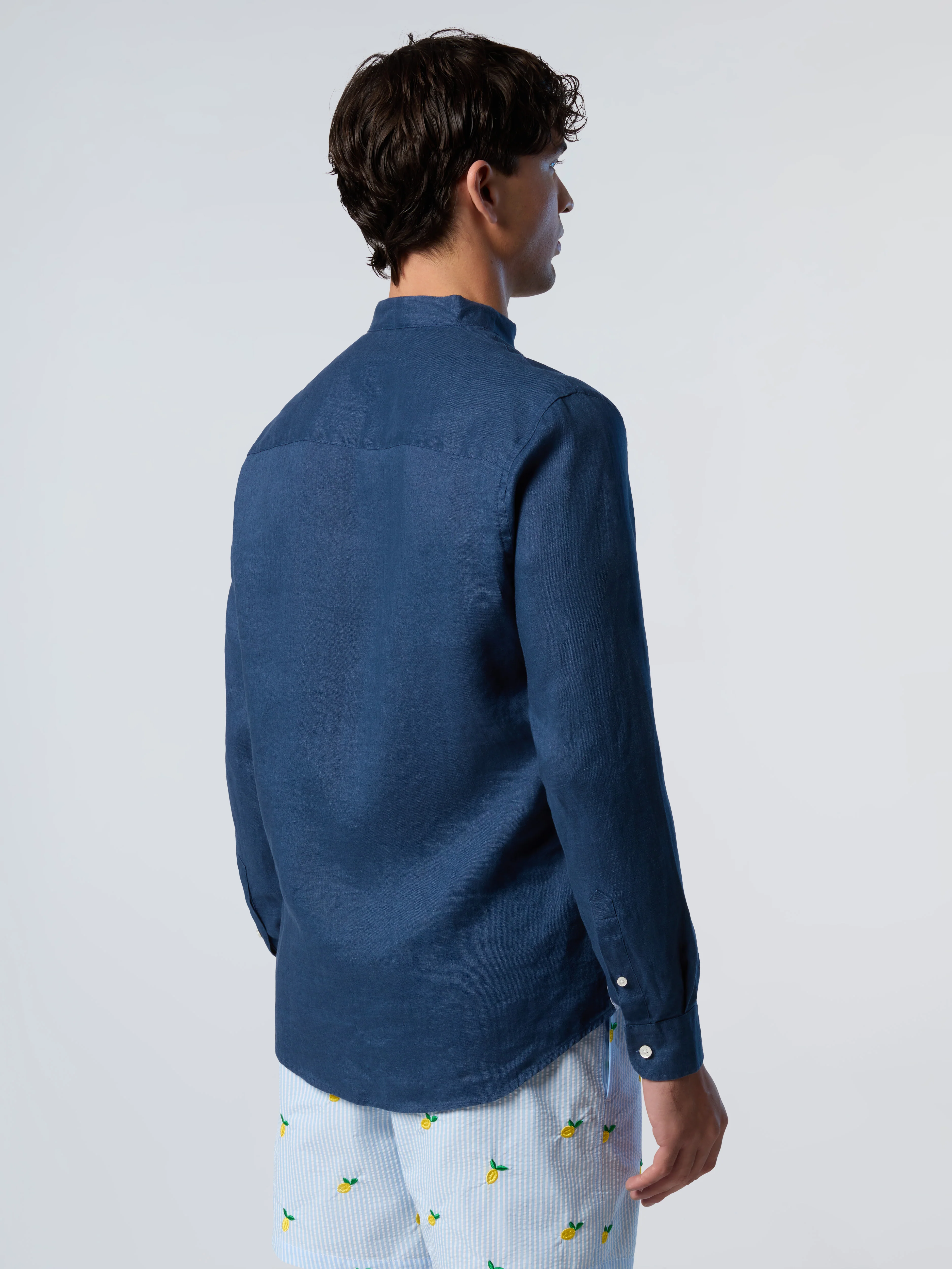 Mandarin shirt with embroidered logo - Image 17
