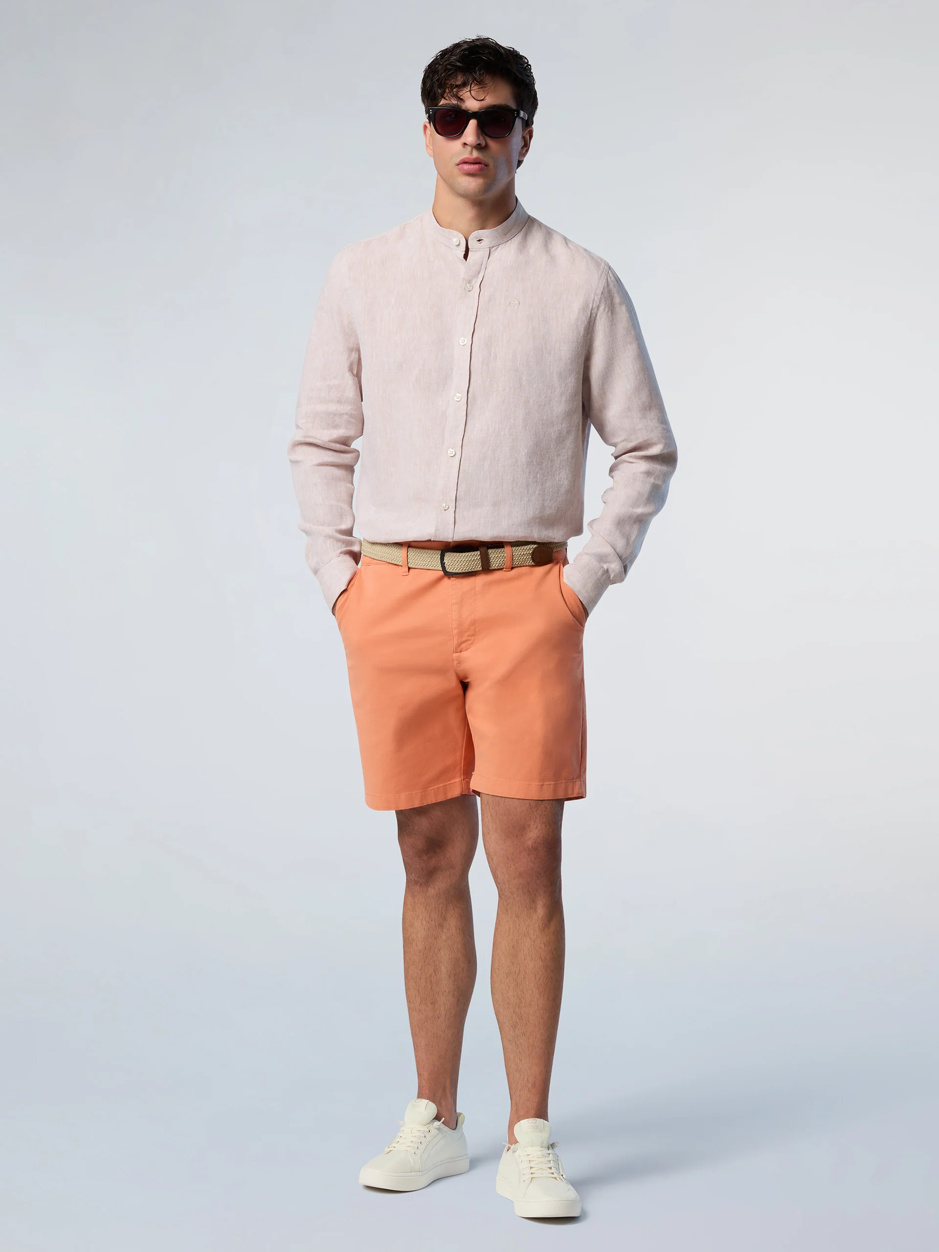 Mandarin shirt with embroidered logo - Image 11