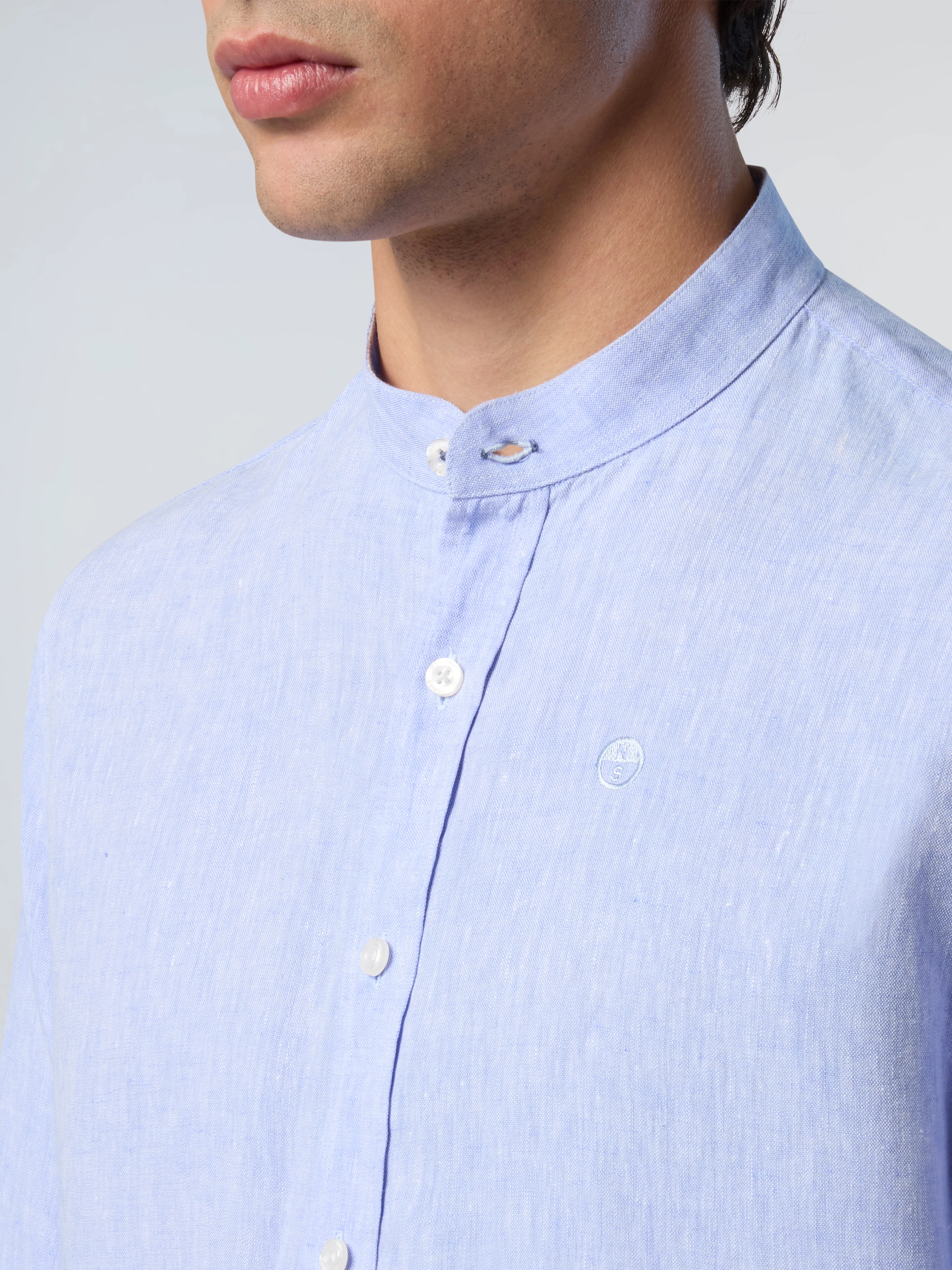Mandarin shirt with embroidered logo - Image 18