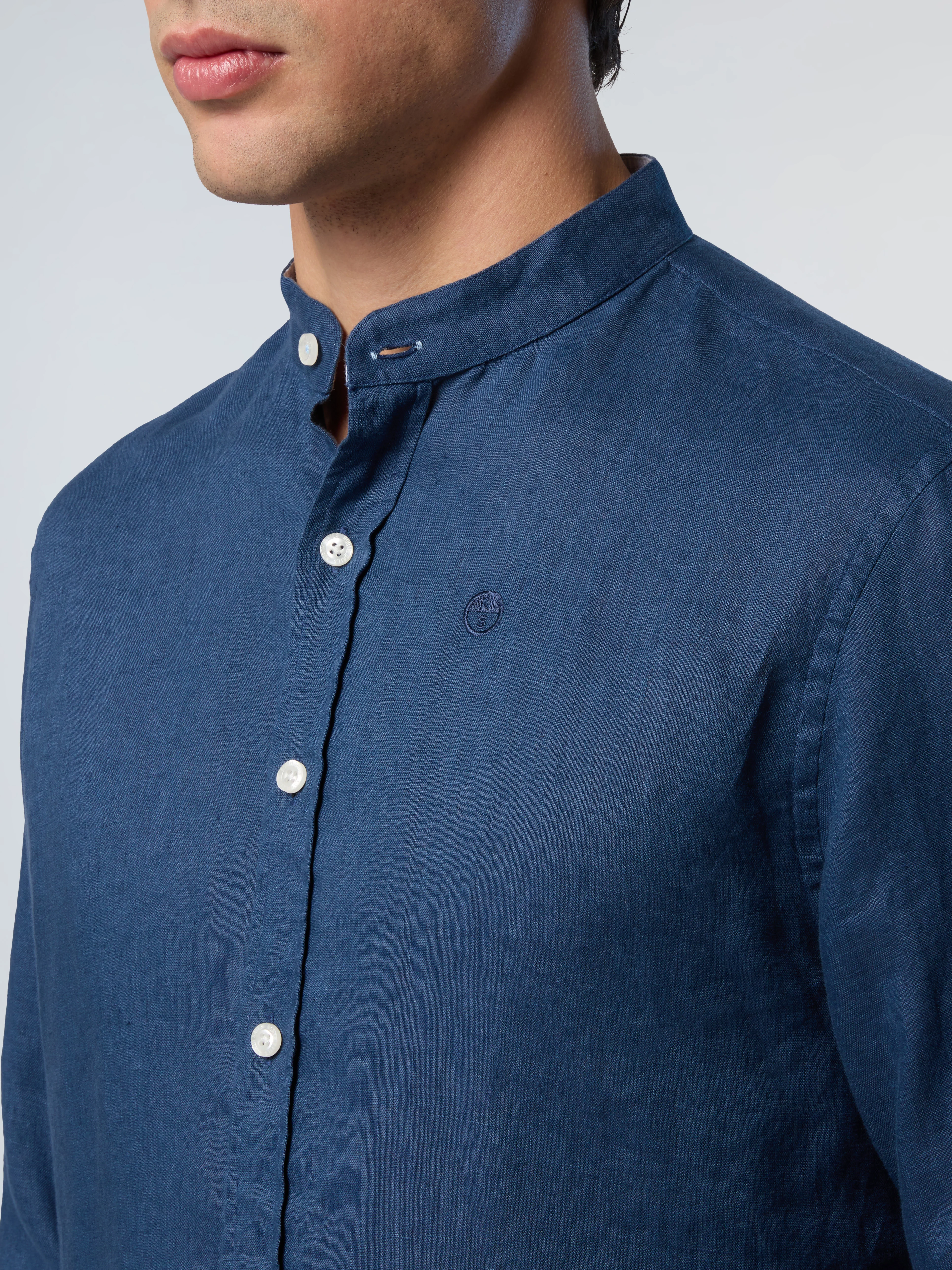 Mandarin shirt with embroidered logo - Image 24