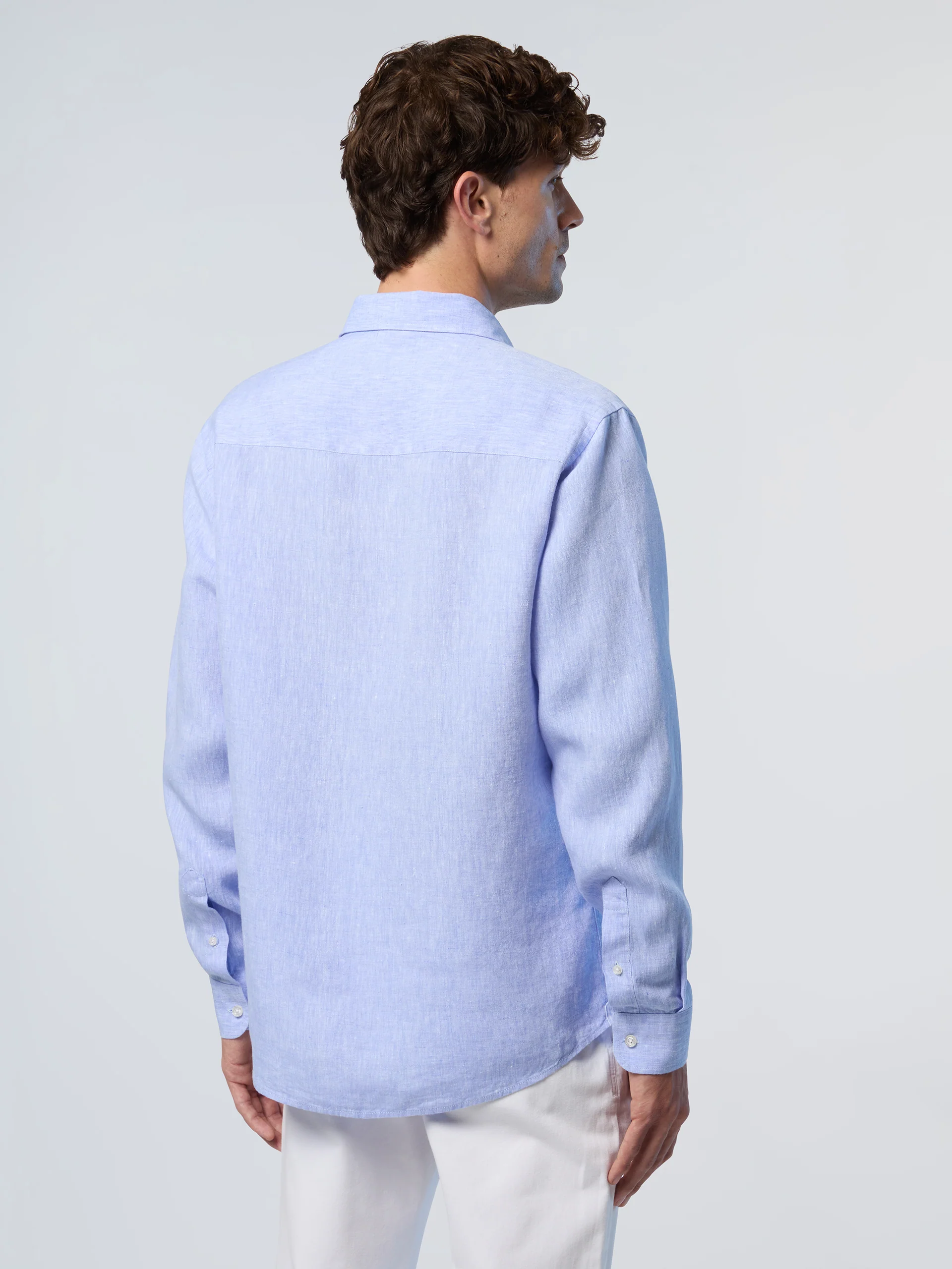 Linen shirt with embroidered logo - Image 10