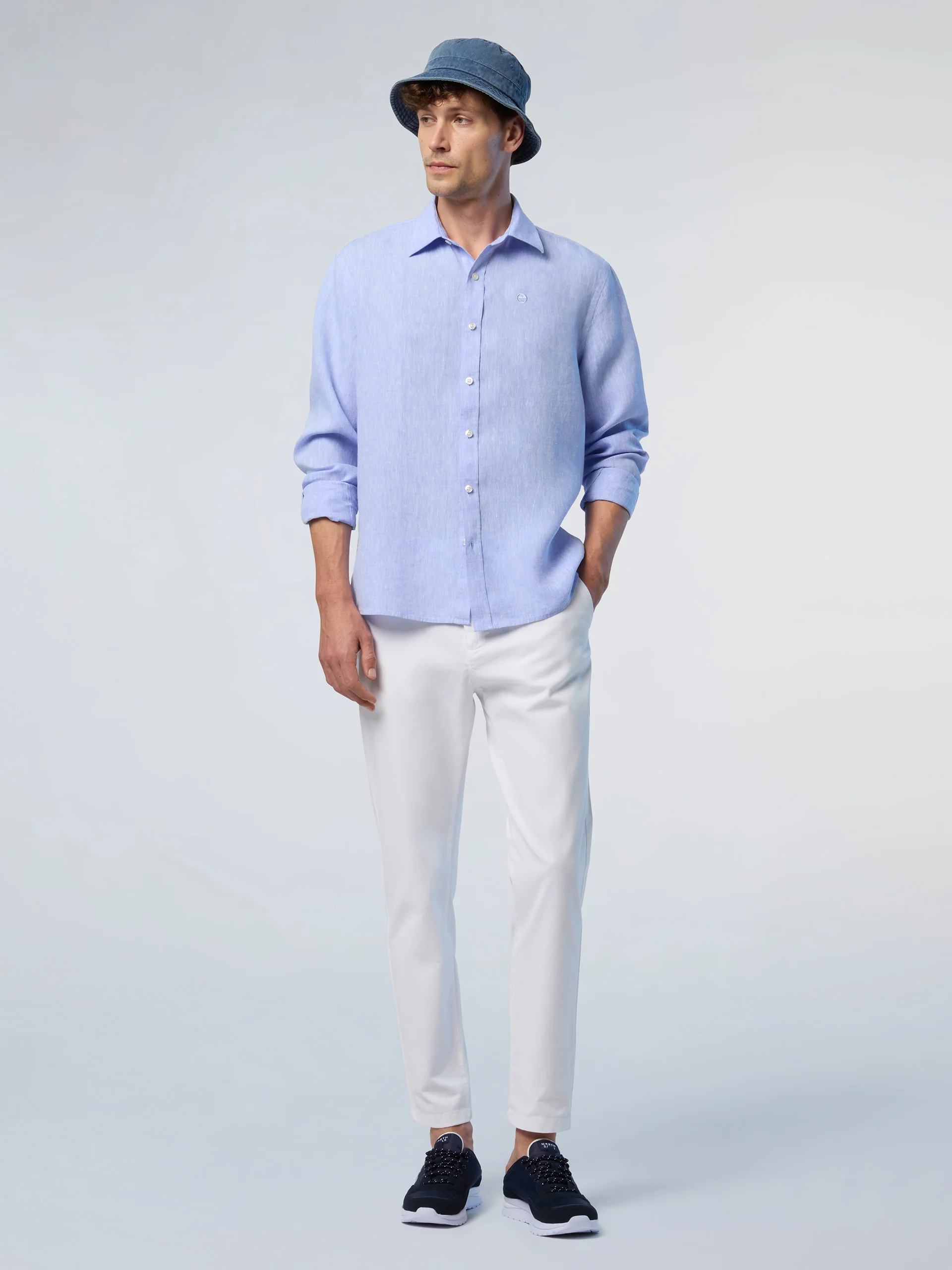 Linen shirt with embroidered logo - Image 11