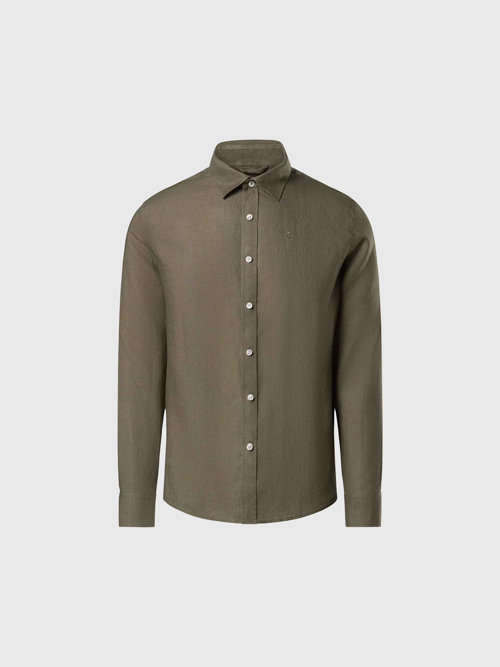 Linen shirt with embroidered logo - Image 14