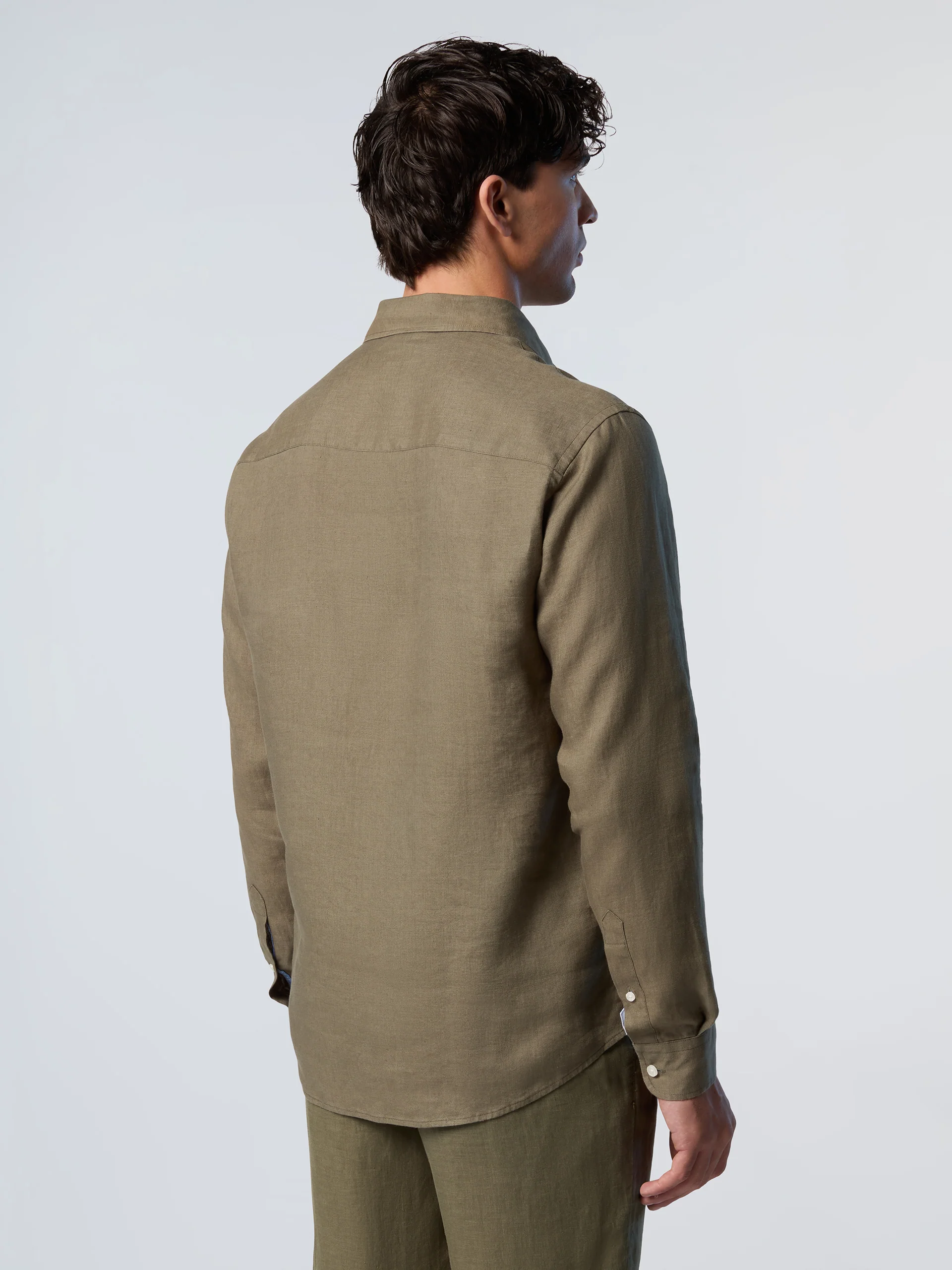 Linen shirt with embroidered logo - Image 15