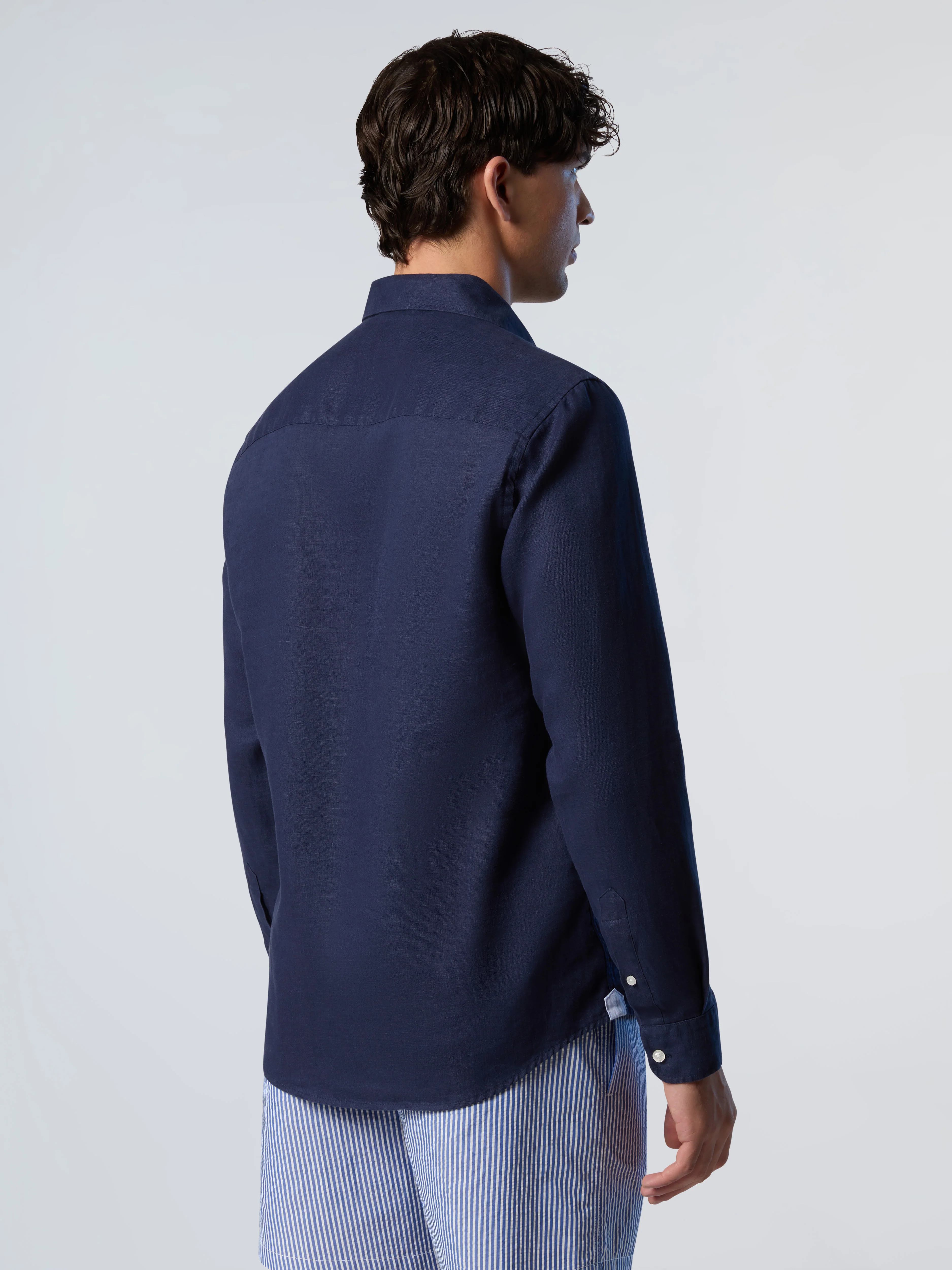 Linen shirt with embroidered logo - Image 21
