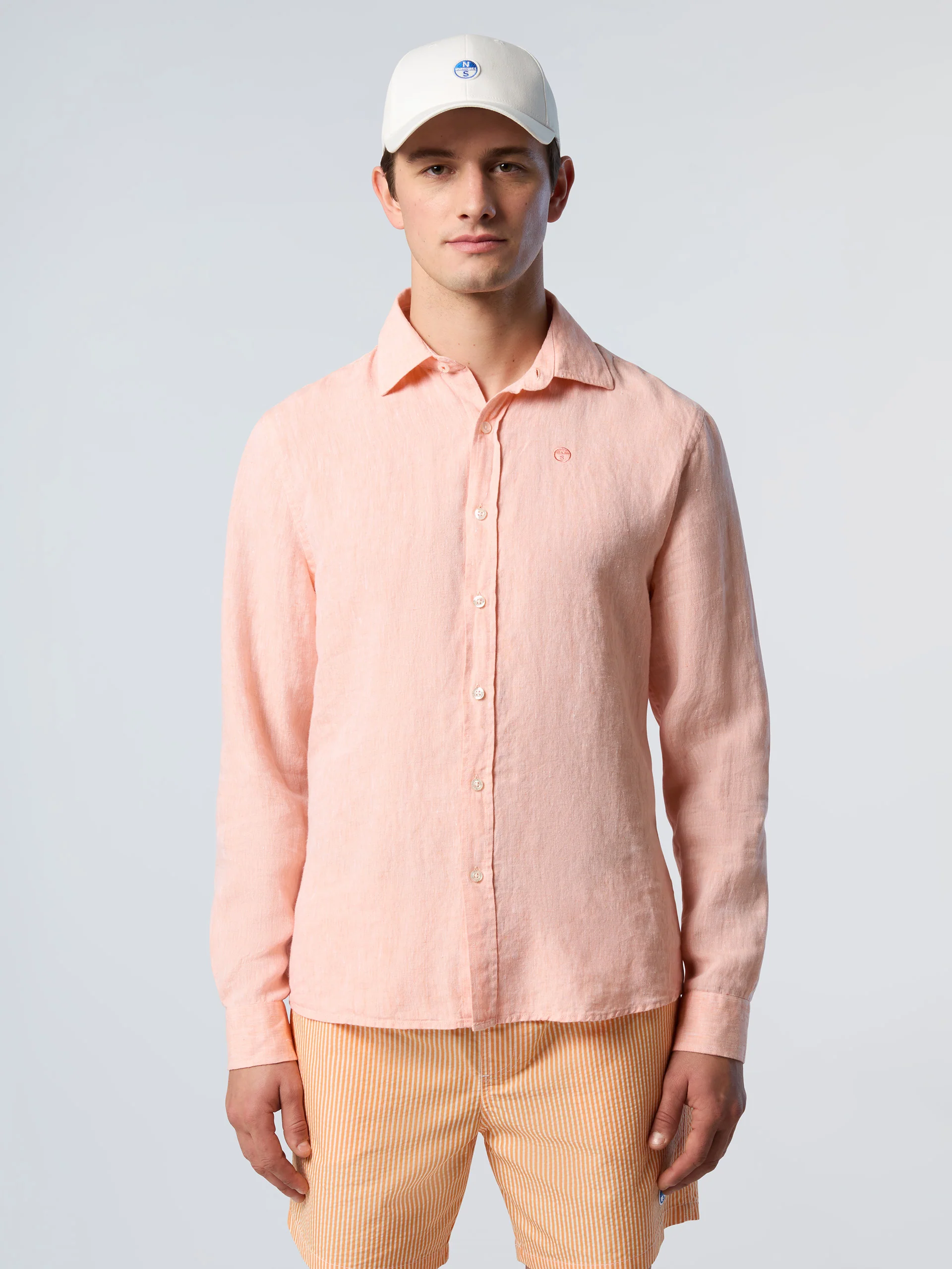 Linen shirt with embroidered logo - Image 31