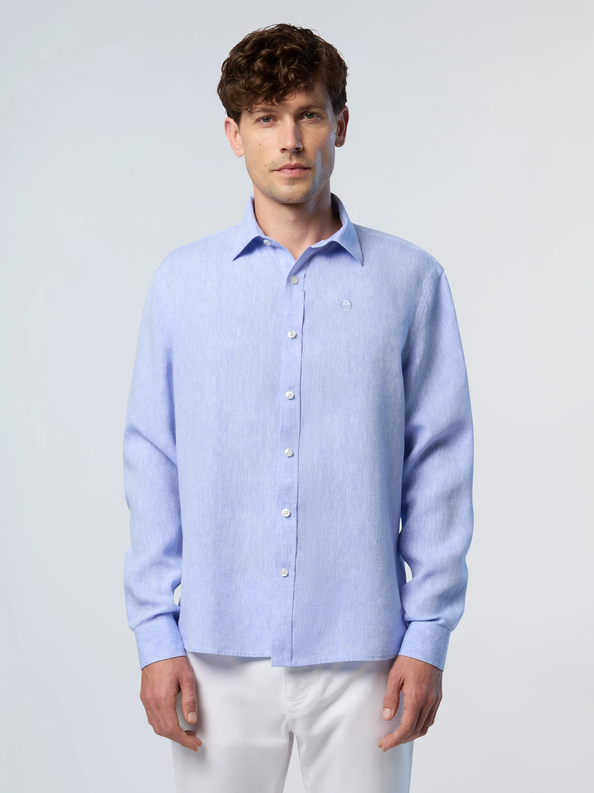 Linen shirt with embroidered logo - Image 37