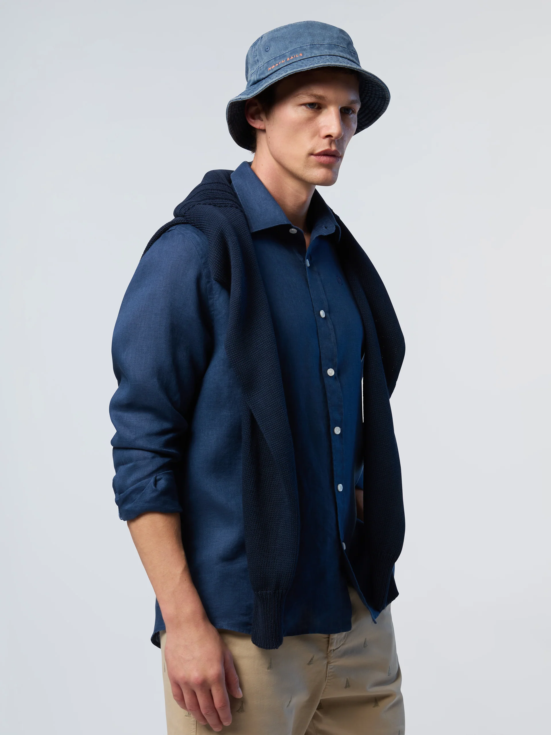 Linen shirt with embroidered logo - Image 43