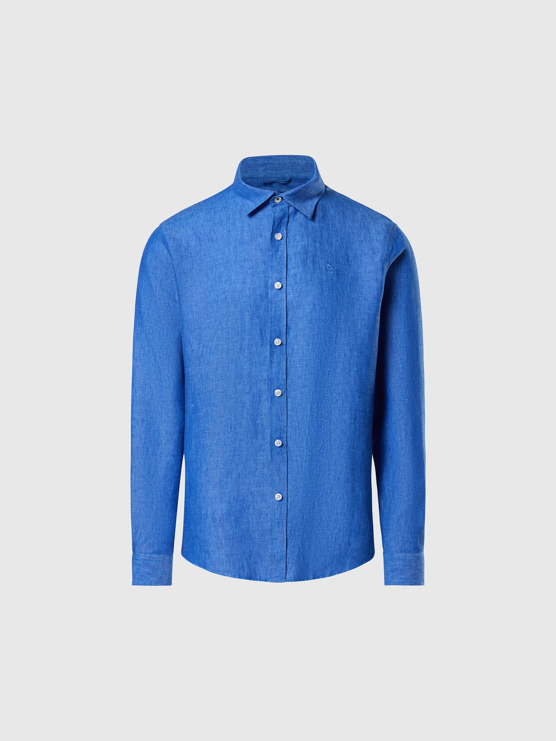 Linen shirt with embroidered logo - Image 56