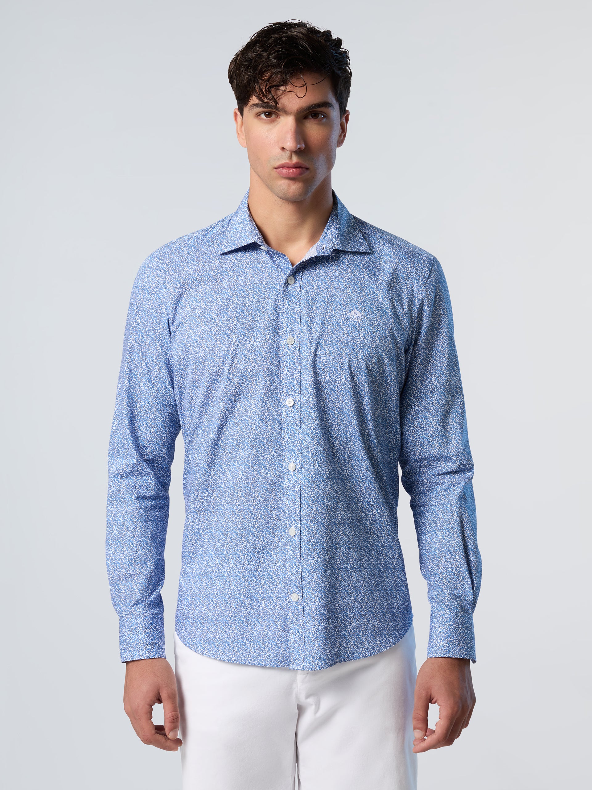 Patterned poplin shirt