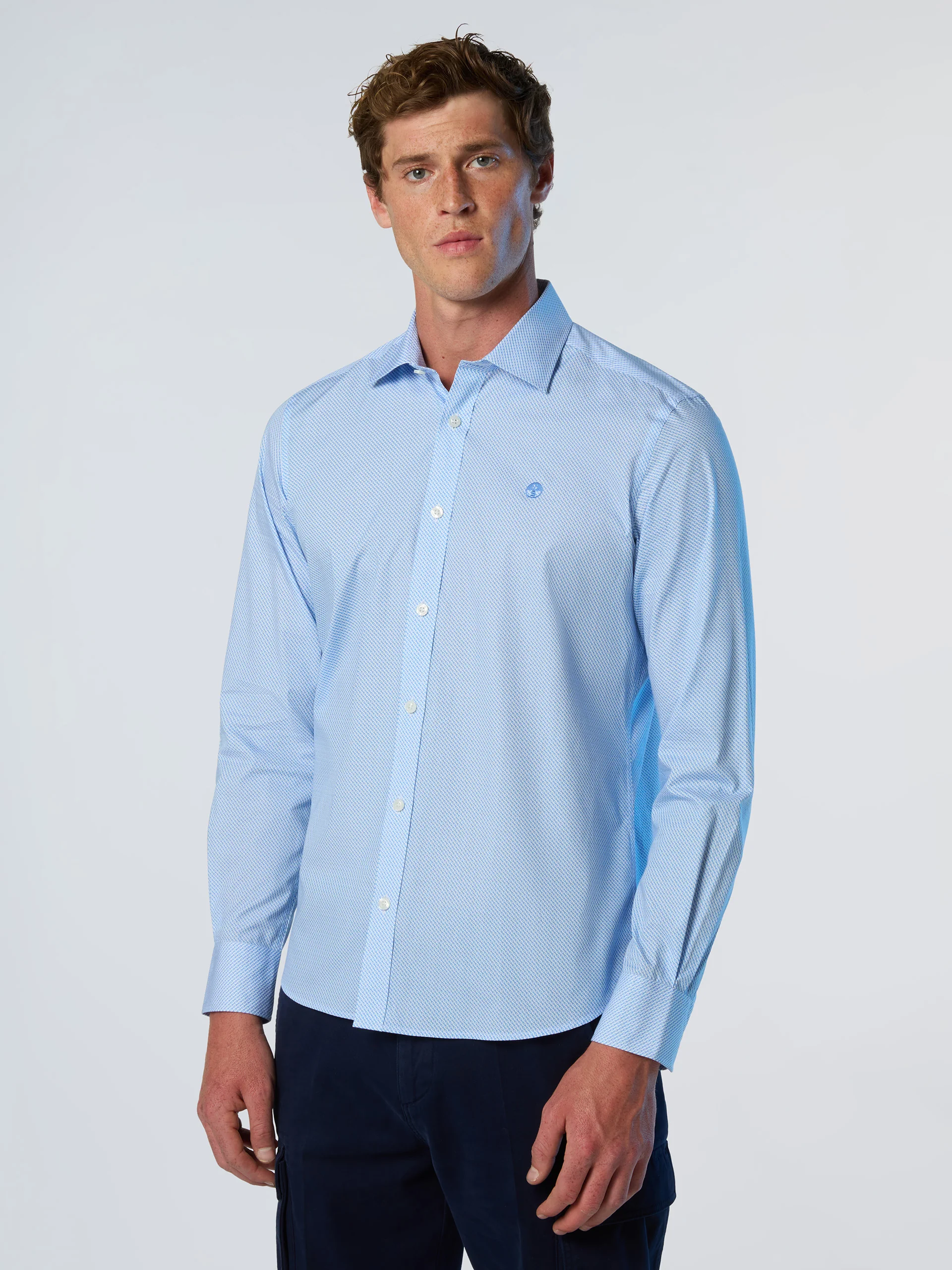 Patterned poplin shirt