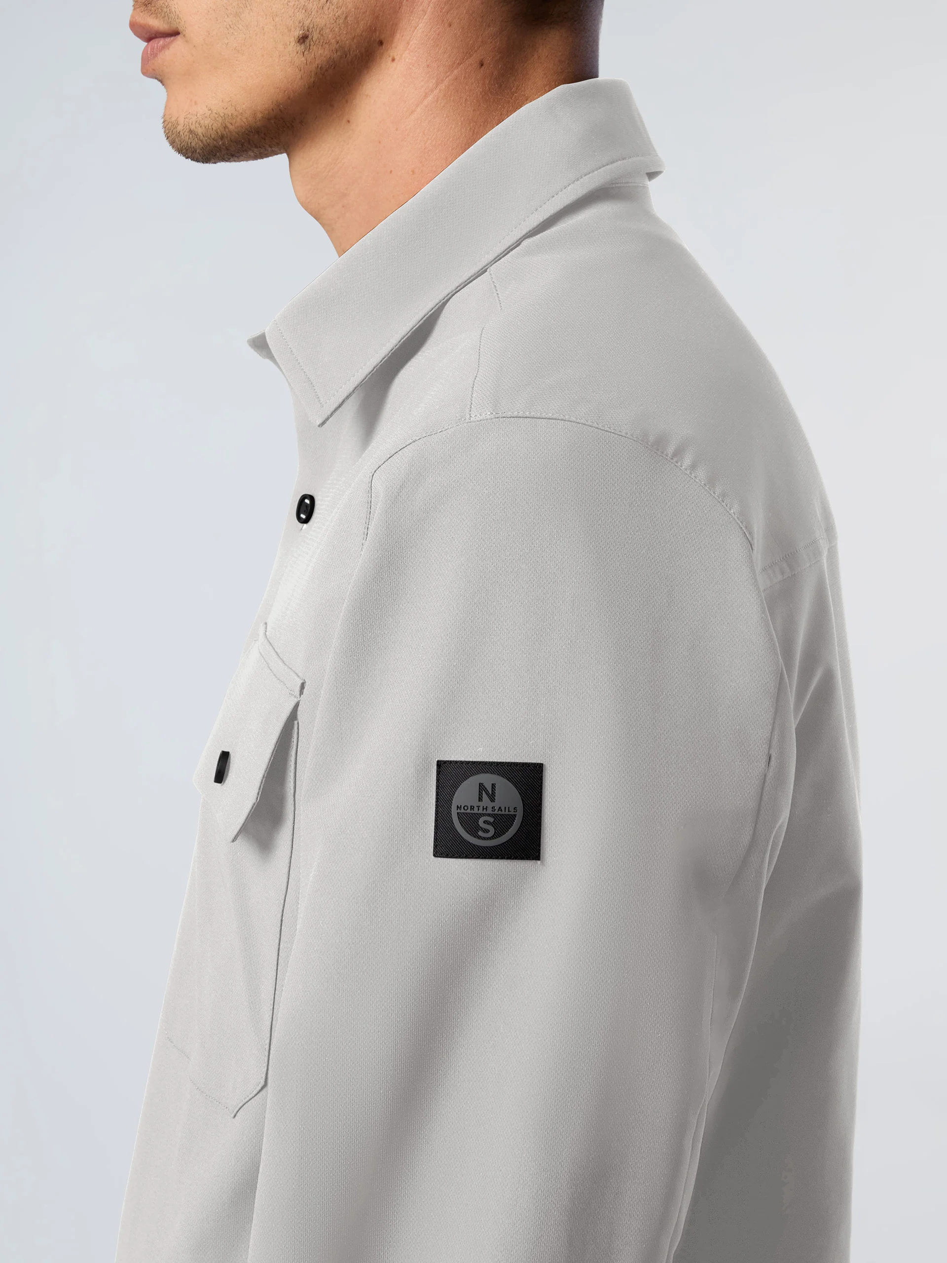 Tech piqué overshirt - Image 9