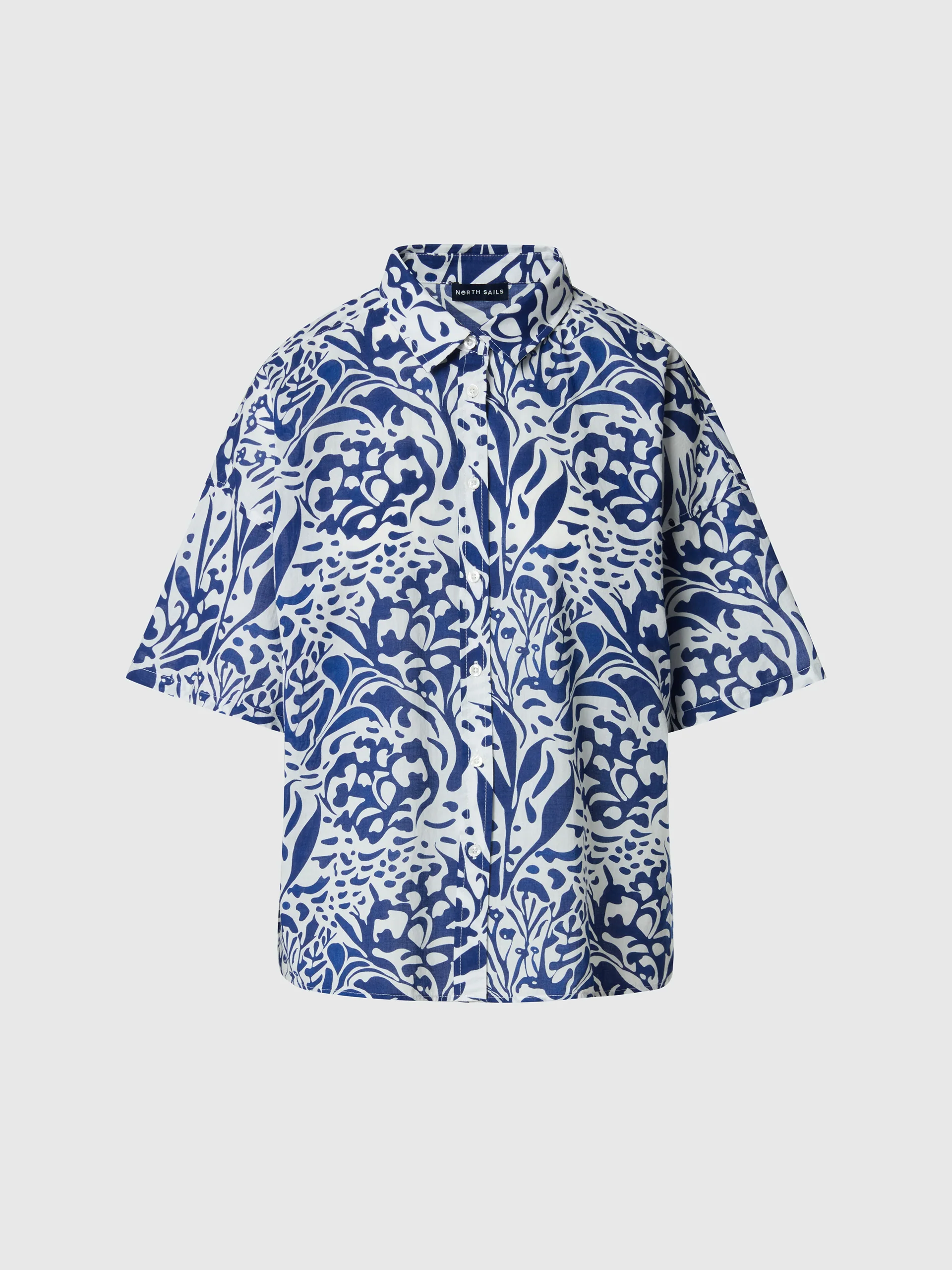 Muslin shirt with coral print - Image 3
