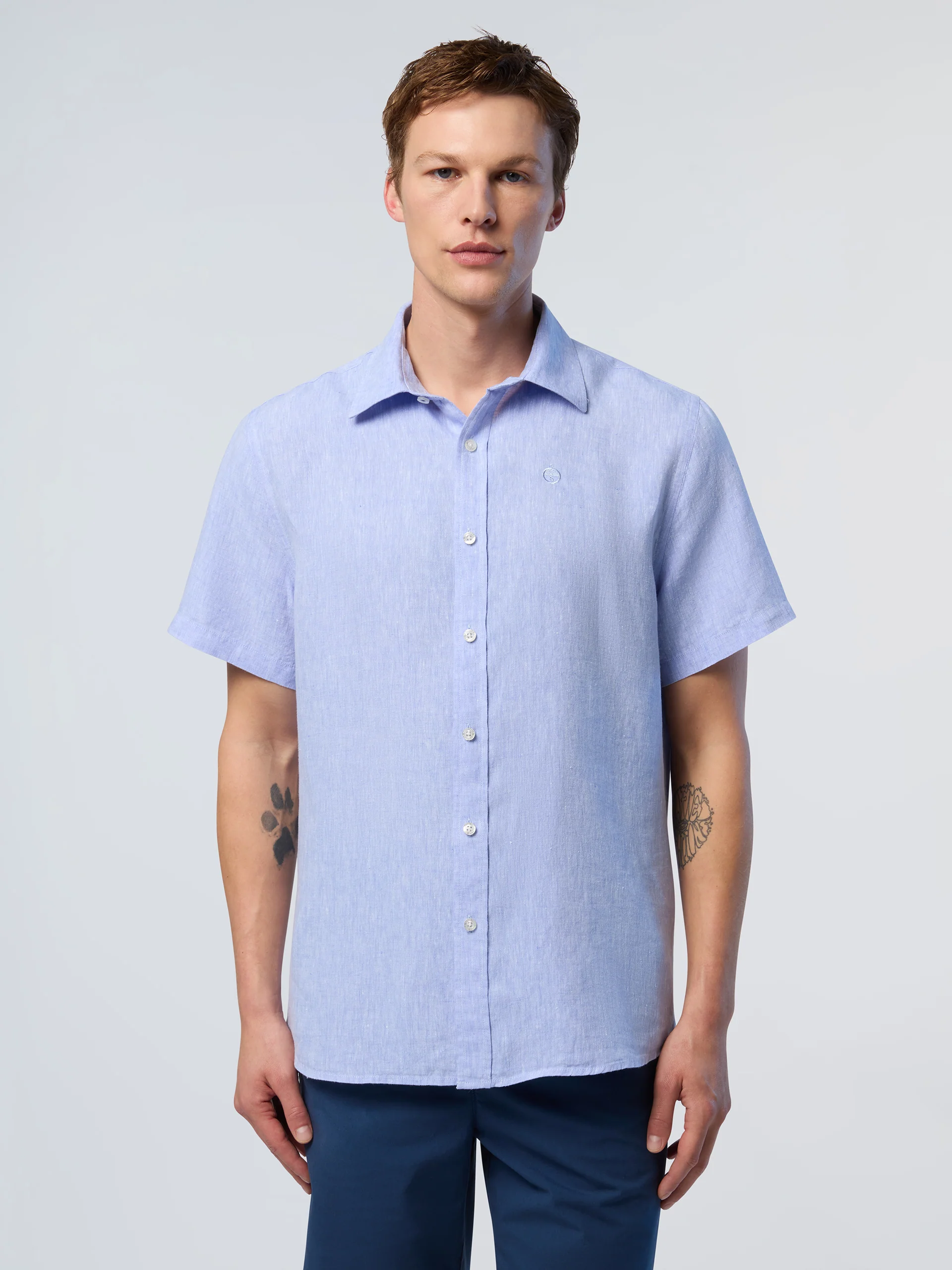Short-sleeved linen shirt - Image 13