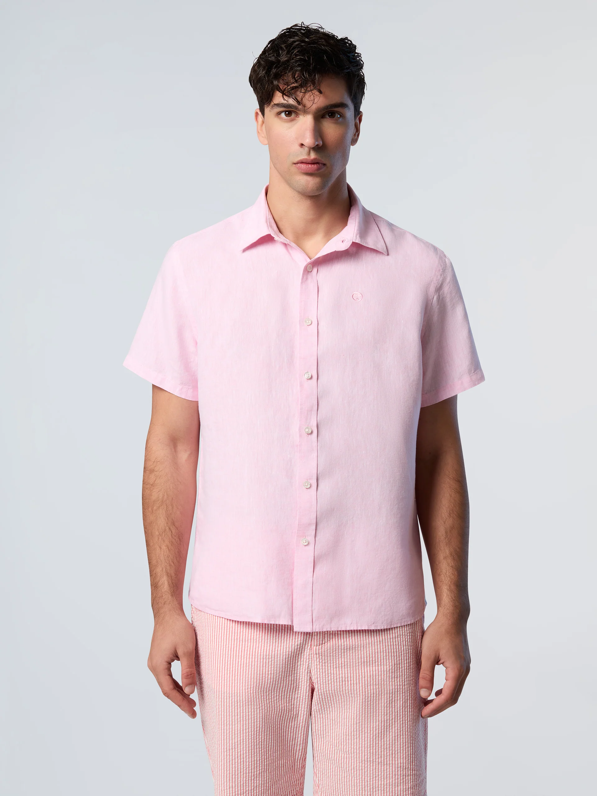 Short-sleeved linen shirt - Image 7