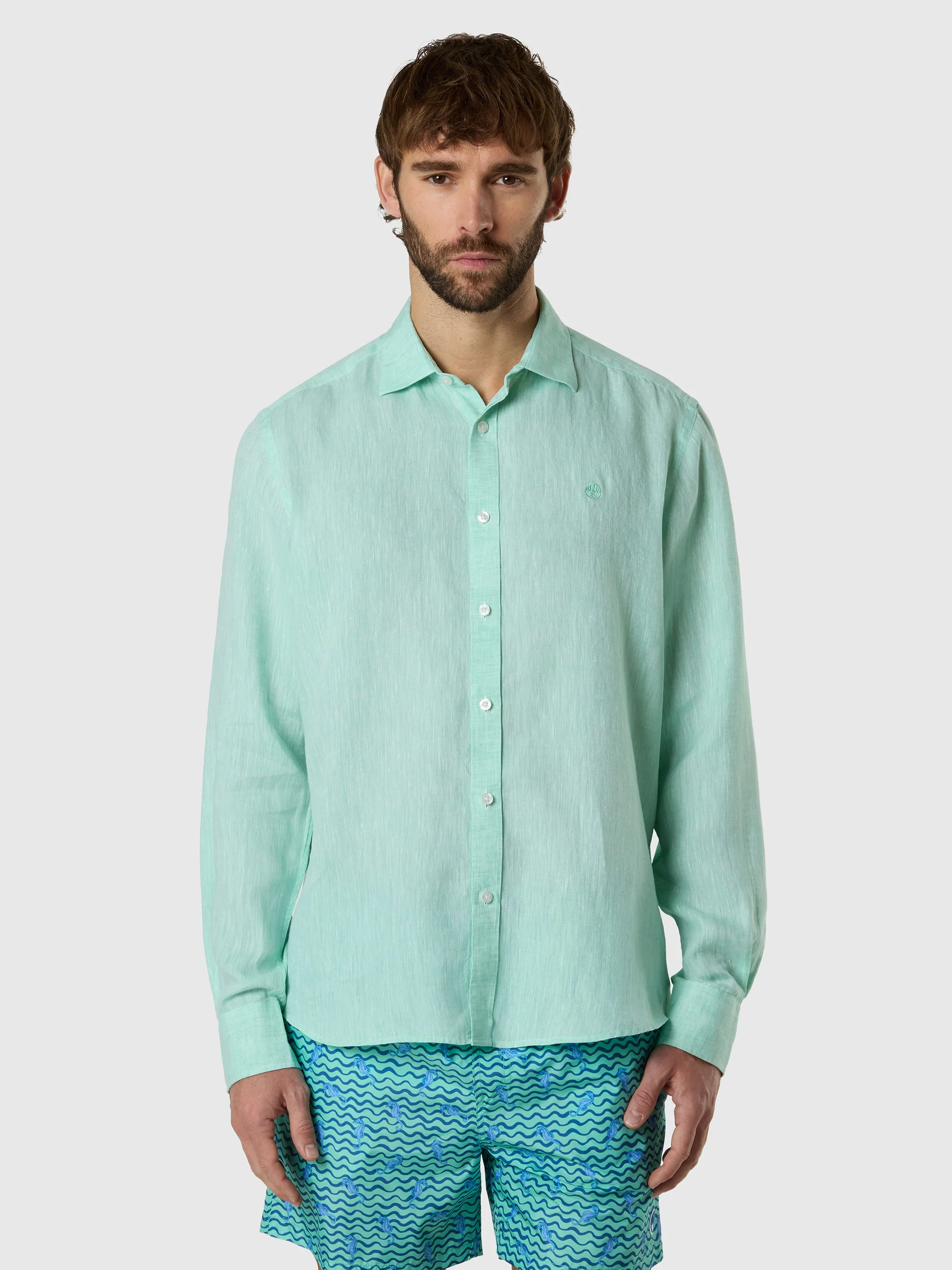Long-sleeved linen shirt - Image 12
