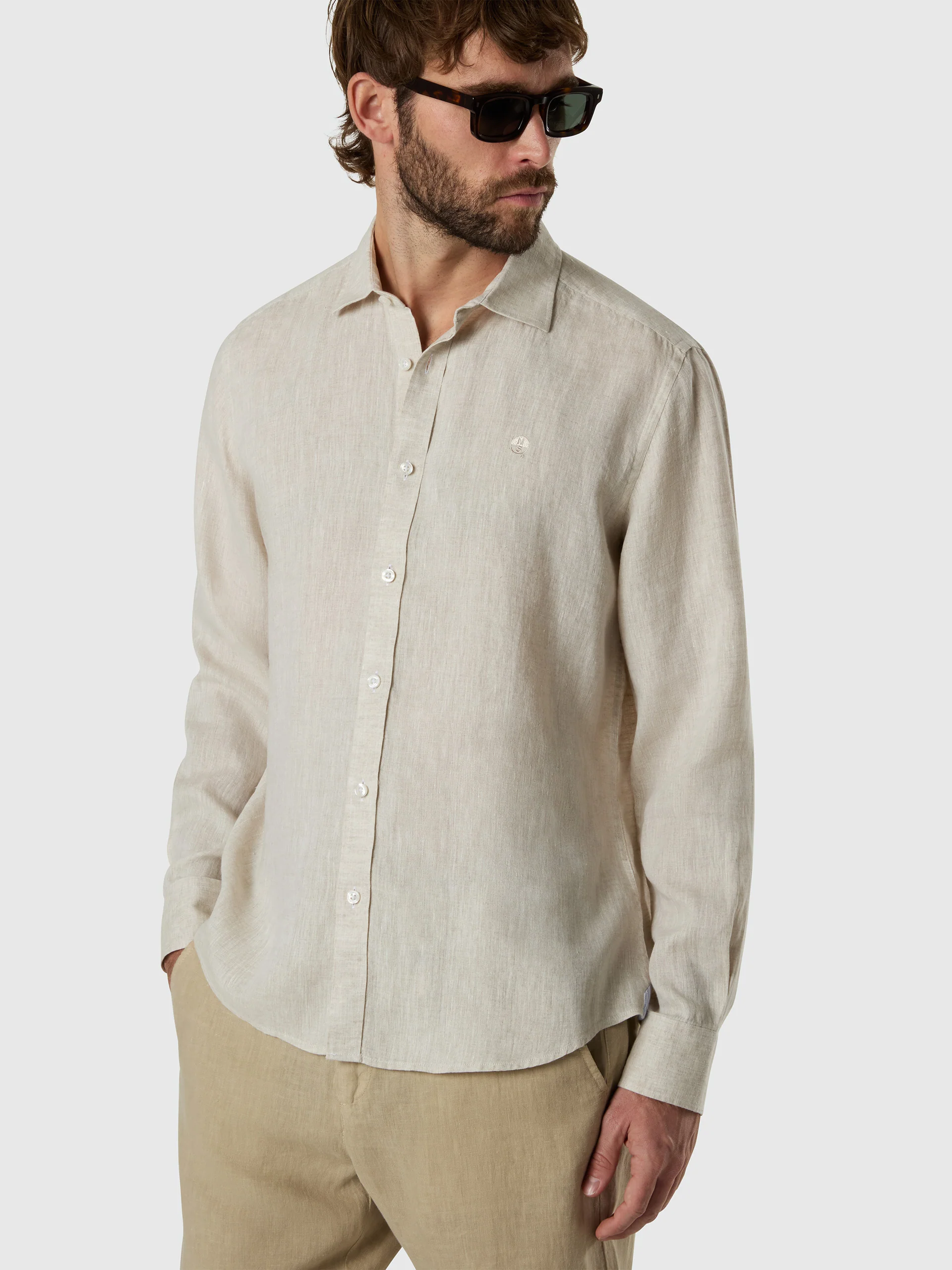Long-sleeved linen shirt - Image 2