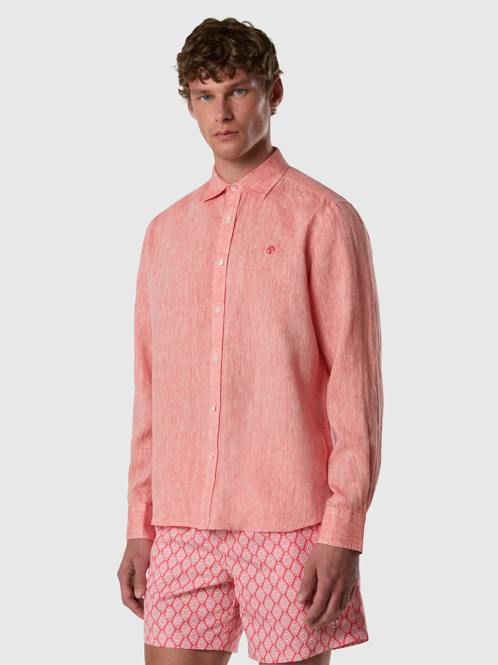 Long-sleeved linen shirt - Image 24