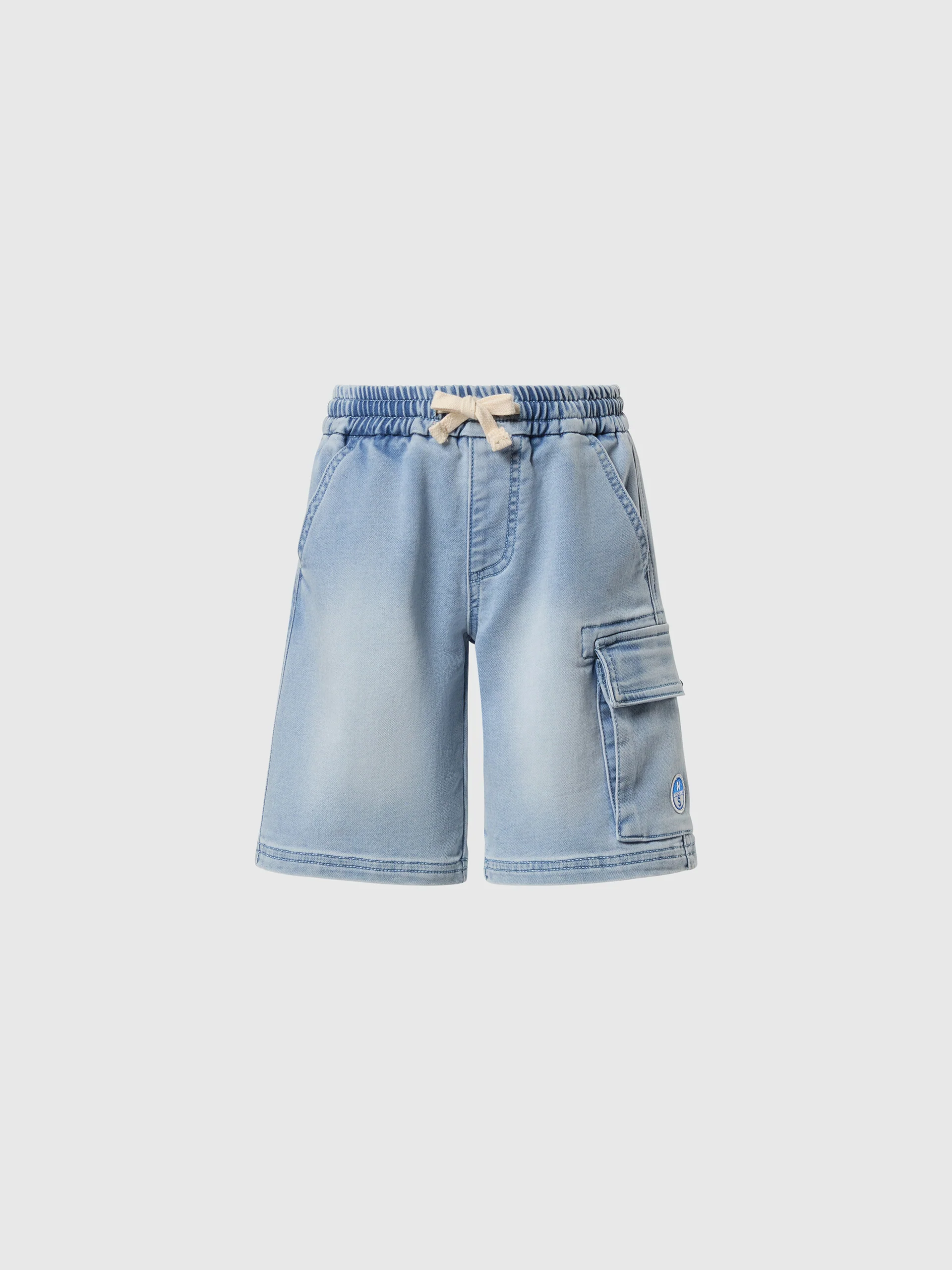 Denim-look sweat shorts