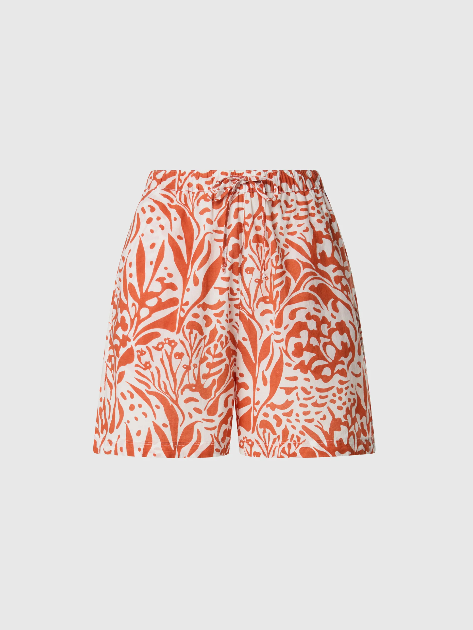Muslin shorts with coral print - Image 8